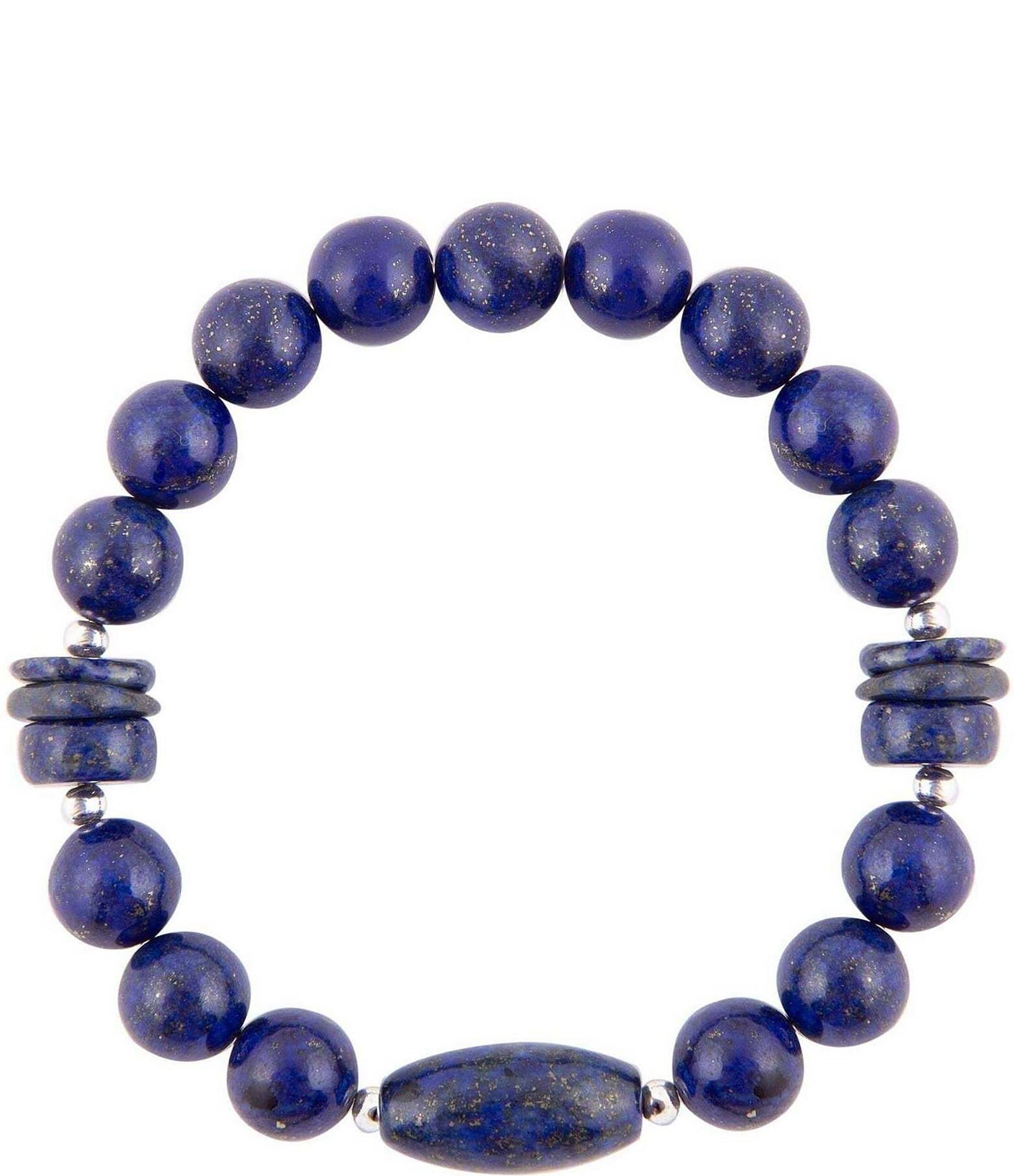 Barse Lapis Genuine Stone Stretch Bracelet