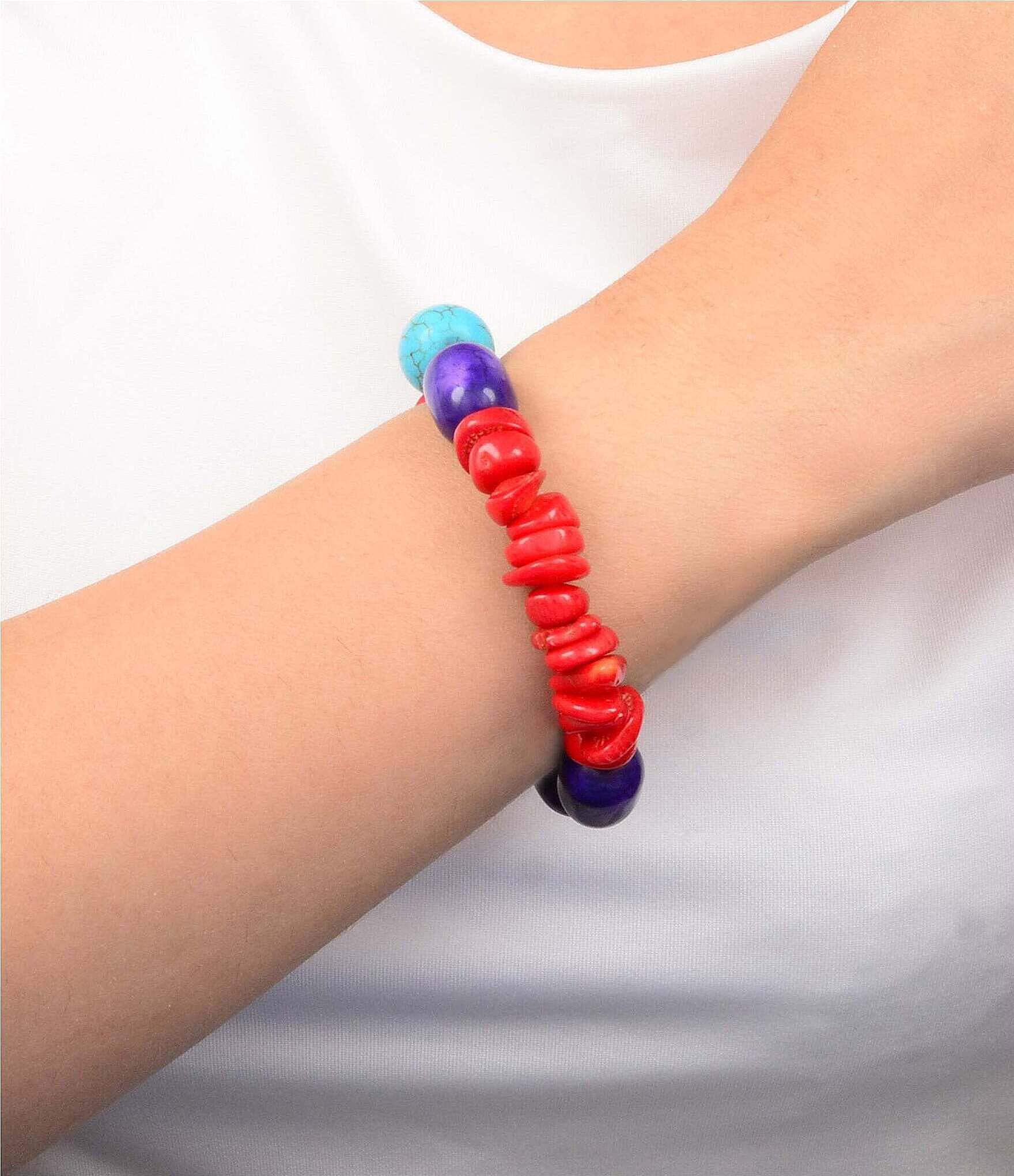 Barse Marrakech Genuine Stone Beaded Stretch Bracelet