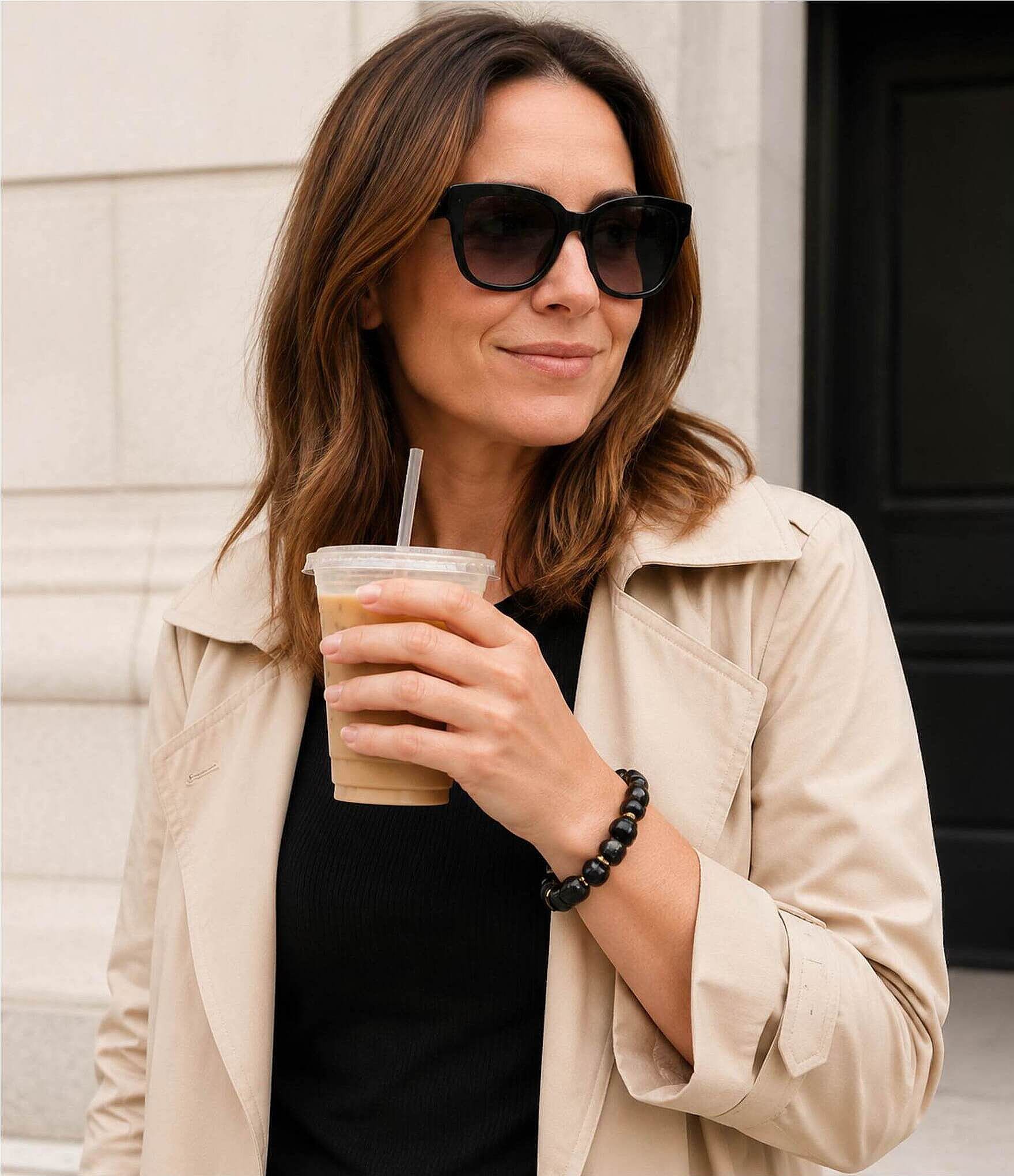 Barse Midnight Luxe Golden and Onyx Three Piece Stacked Statement Ring