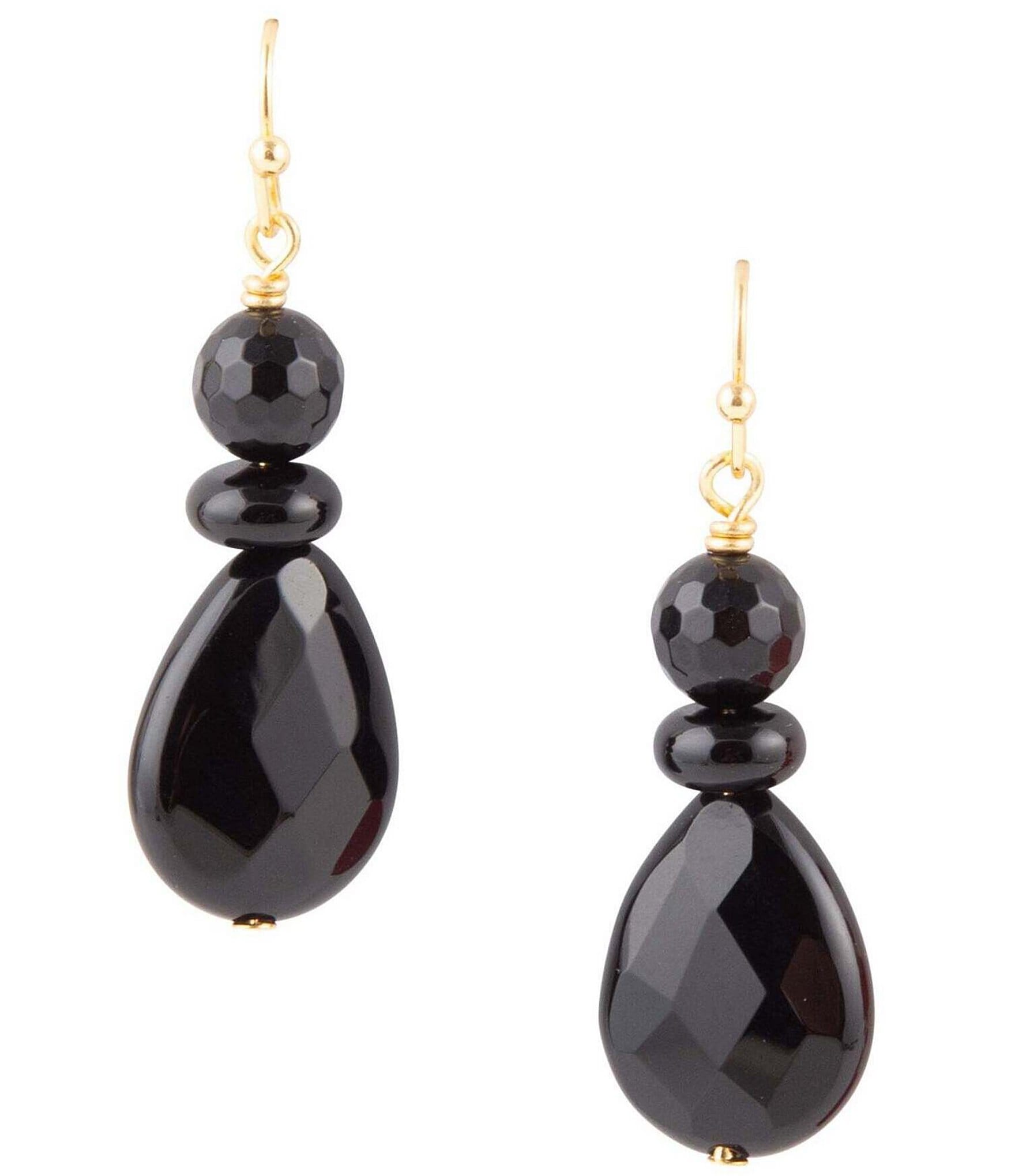 Barse Onyx Genuine Stone Drop Earrings