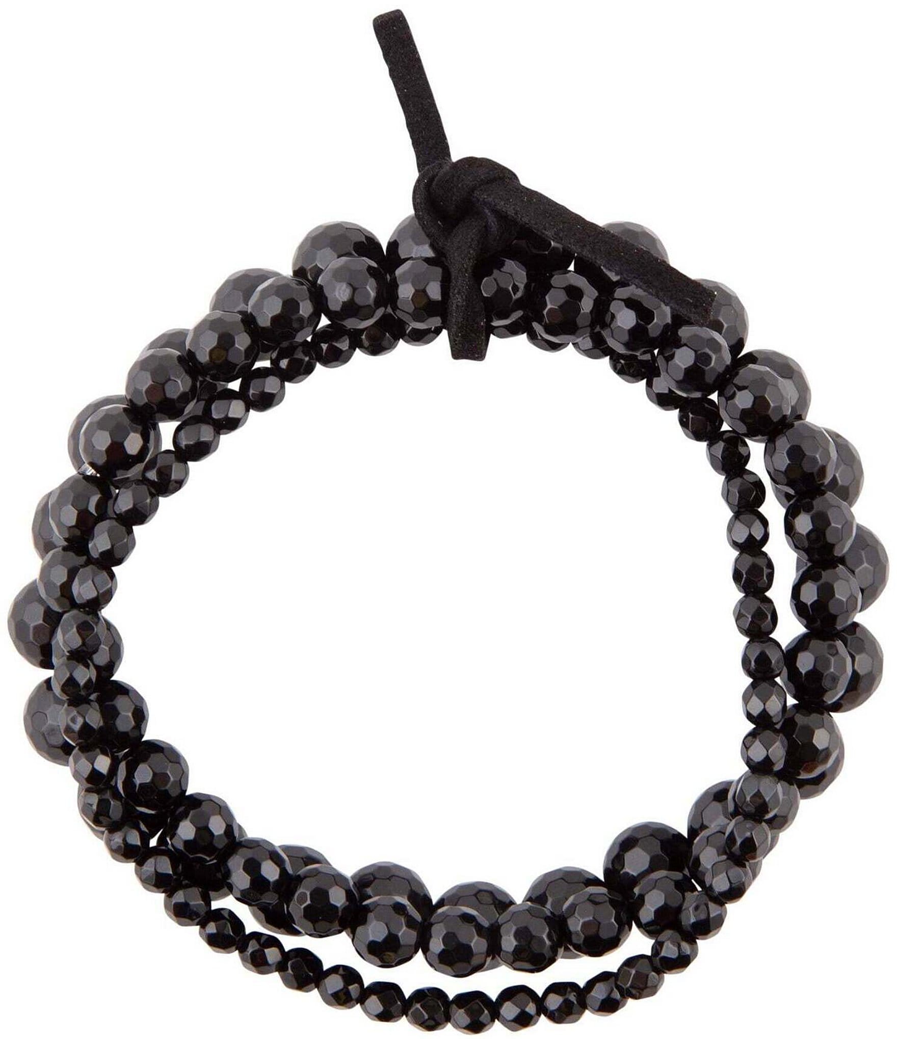 Barse Onyx Genuine Stone Stretch Bracelet Set | Dillard's