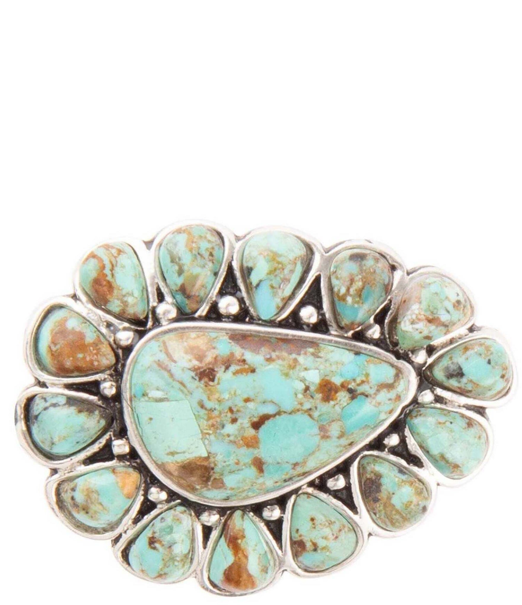 Barse Out West Sterling Silver Genuine Stone Turquoise Statement Ring