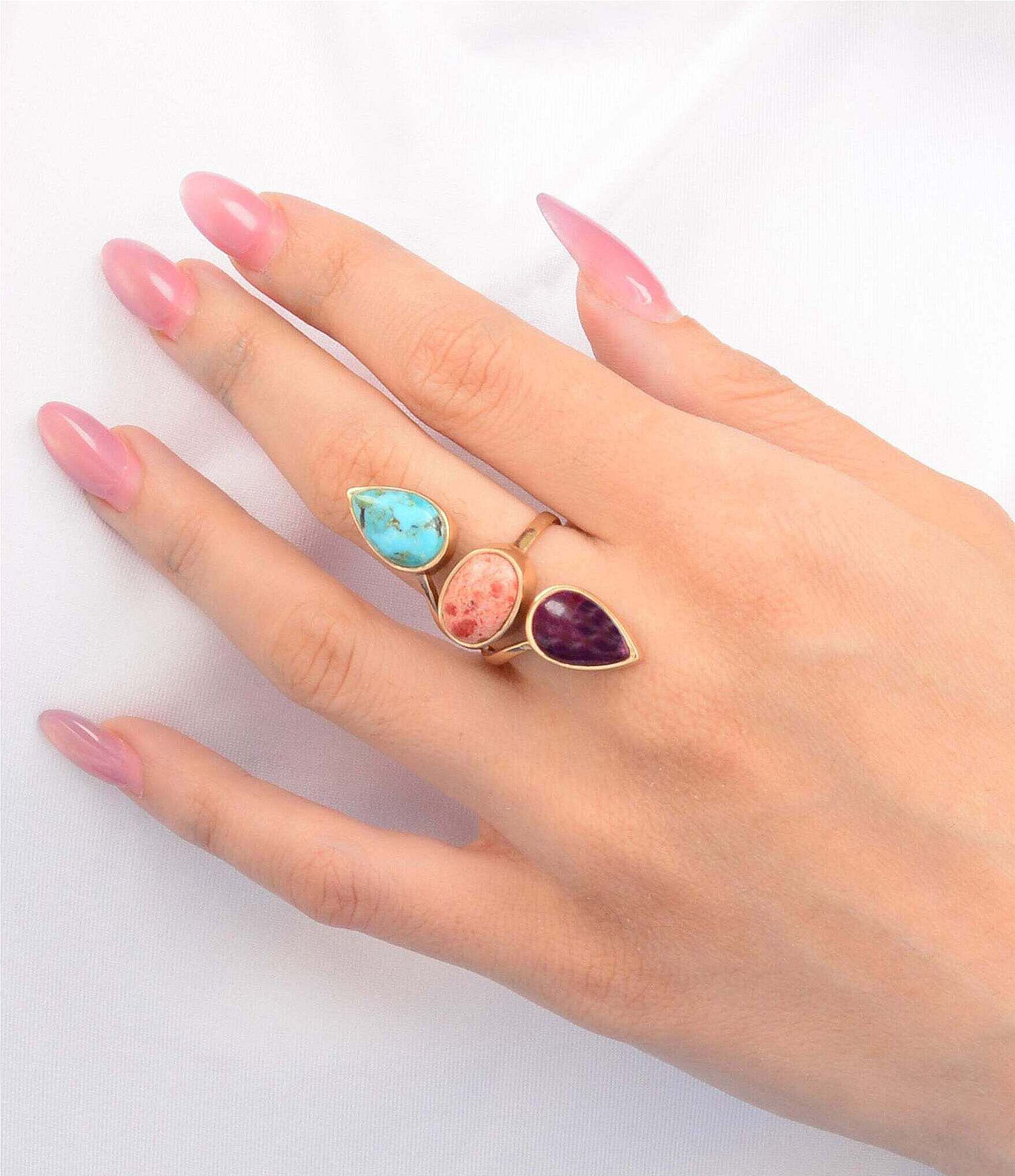 Barse Painted Desert Genuine Stone Statement Ring