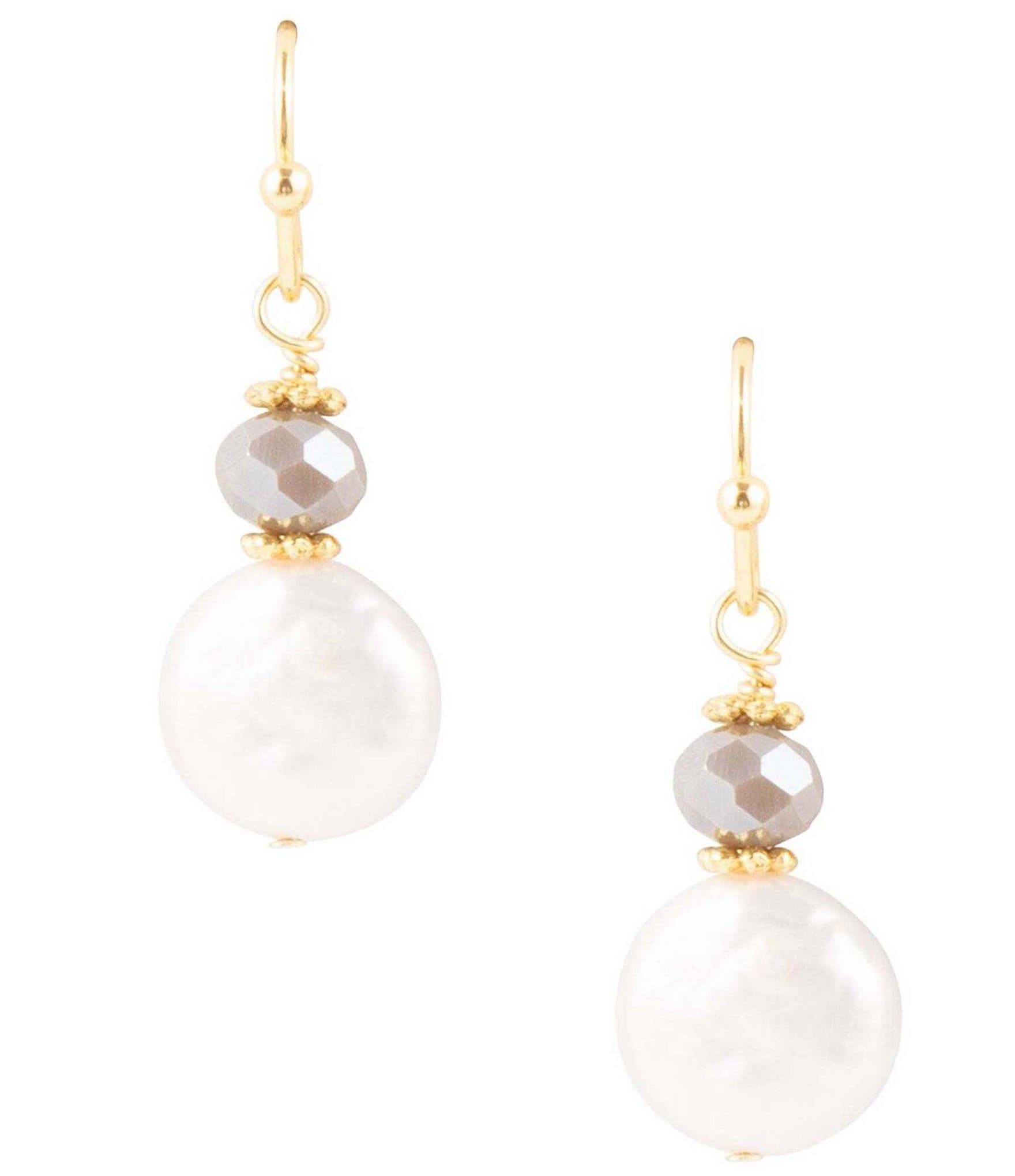 Barse Pearl and Genuine Stone Glass Drop Earrings | Dillard's