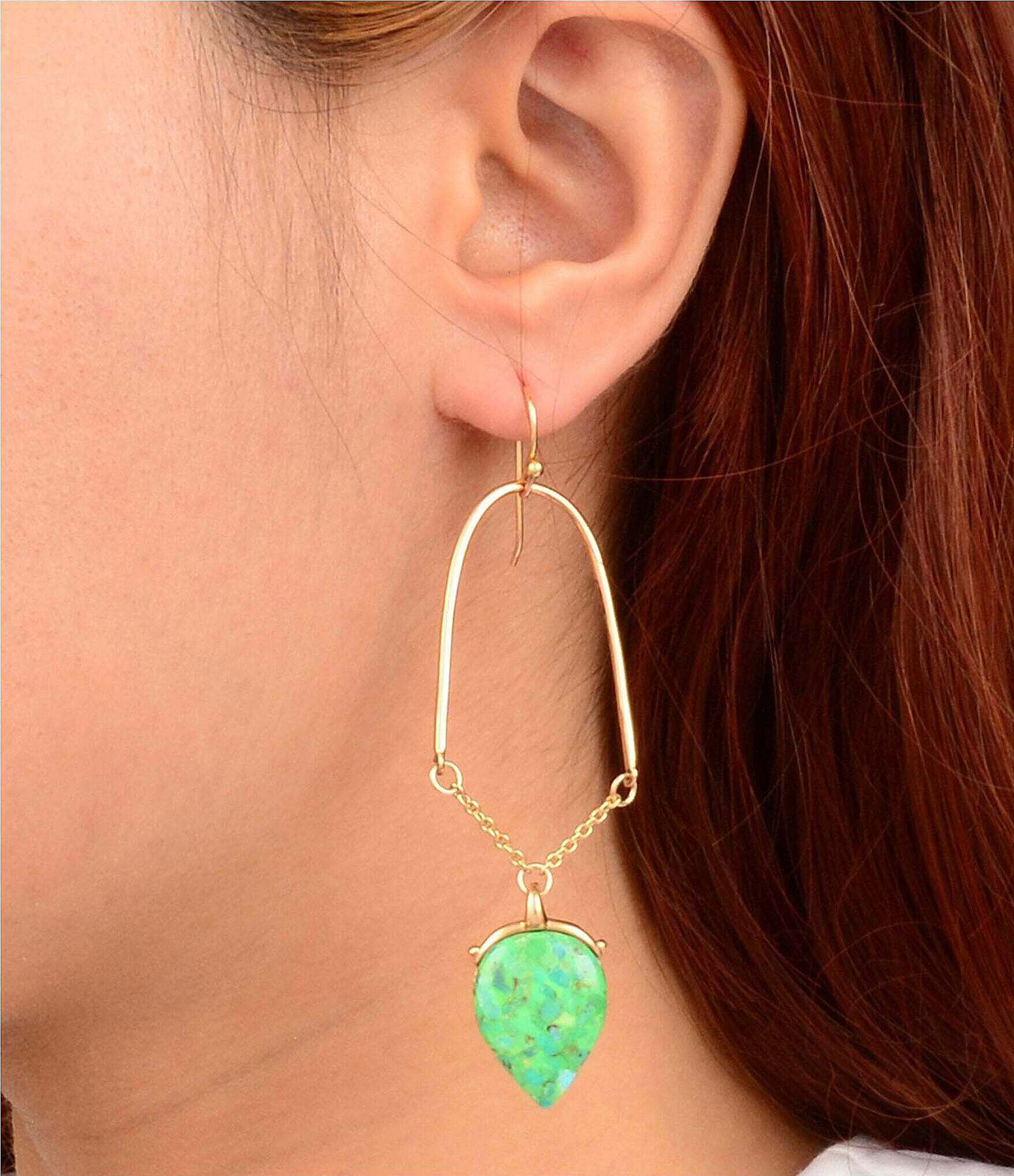 Barse Rowen Turquoise Statement Drop Earrings