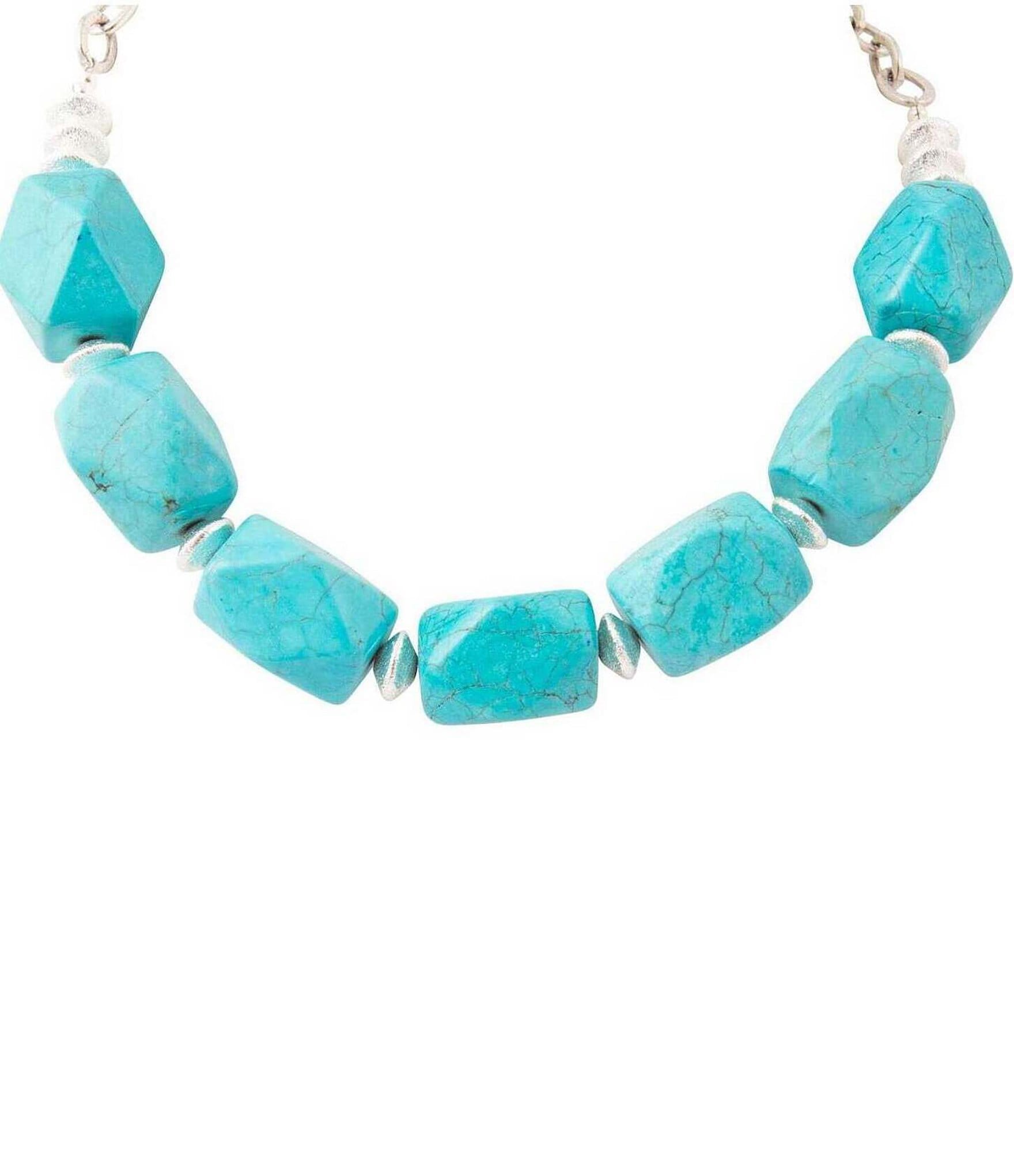 Barse Sacred Sky Silver And Magnesite Statement Necklace
