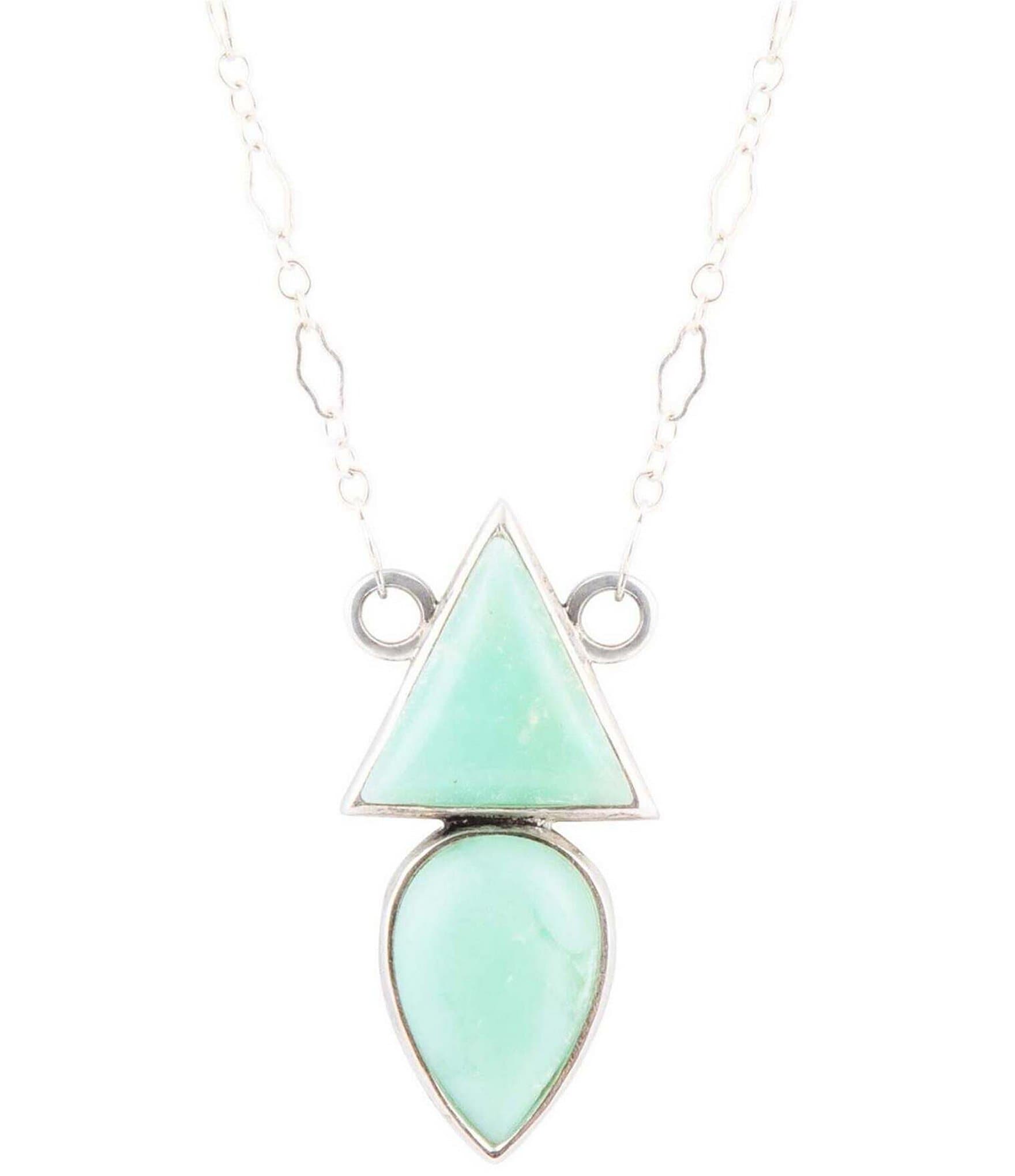 Sterling Silver Chrysoprase Drop Pendant main image 0