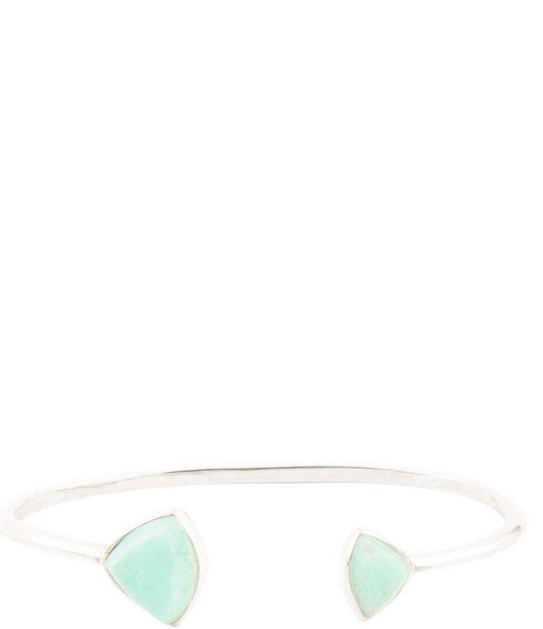 Barse Sterling Silver and Genuine Chrysoprase Cuff Bracelet