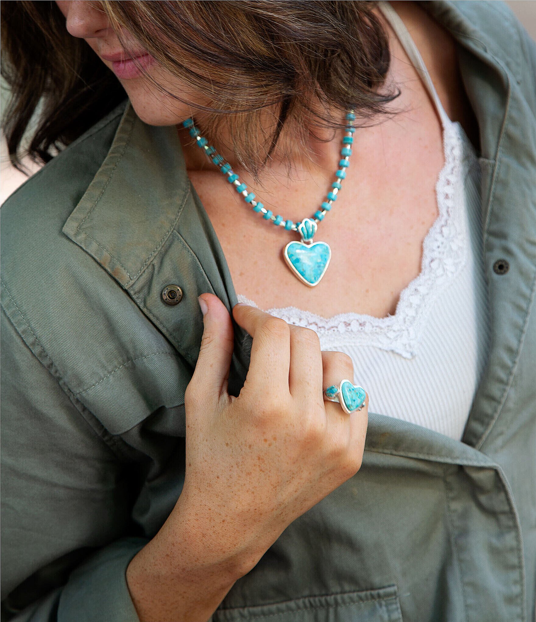 Barse Heart Sterling Silver Blue Turquoise Statement Ring