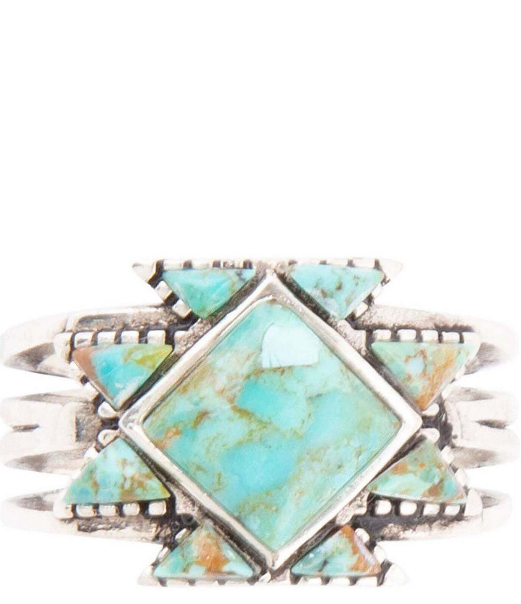 Barse Sterling Silver and Genuine Turquoise Band Ring