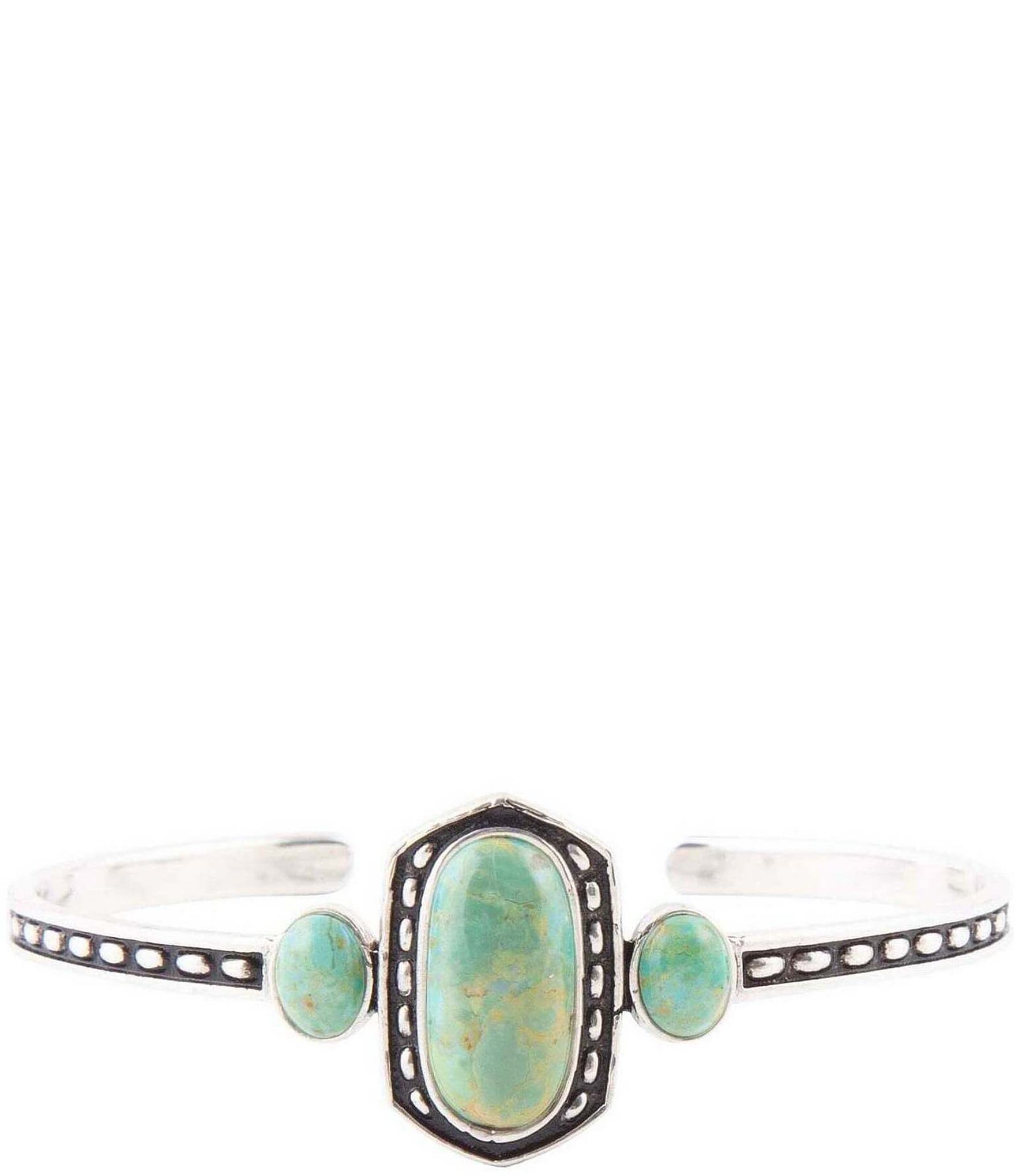 Barse Sterling Silver and Genuine Turquoise Cuff Bracelet