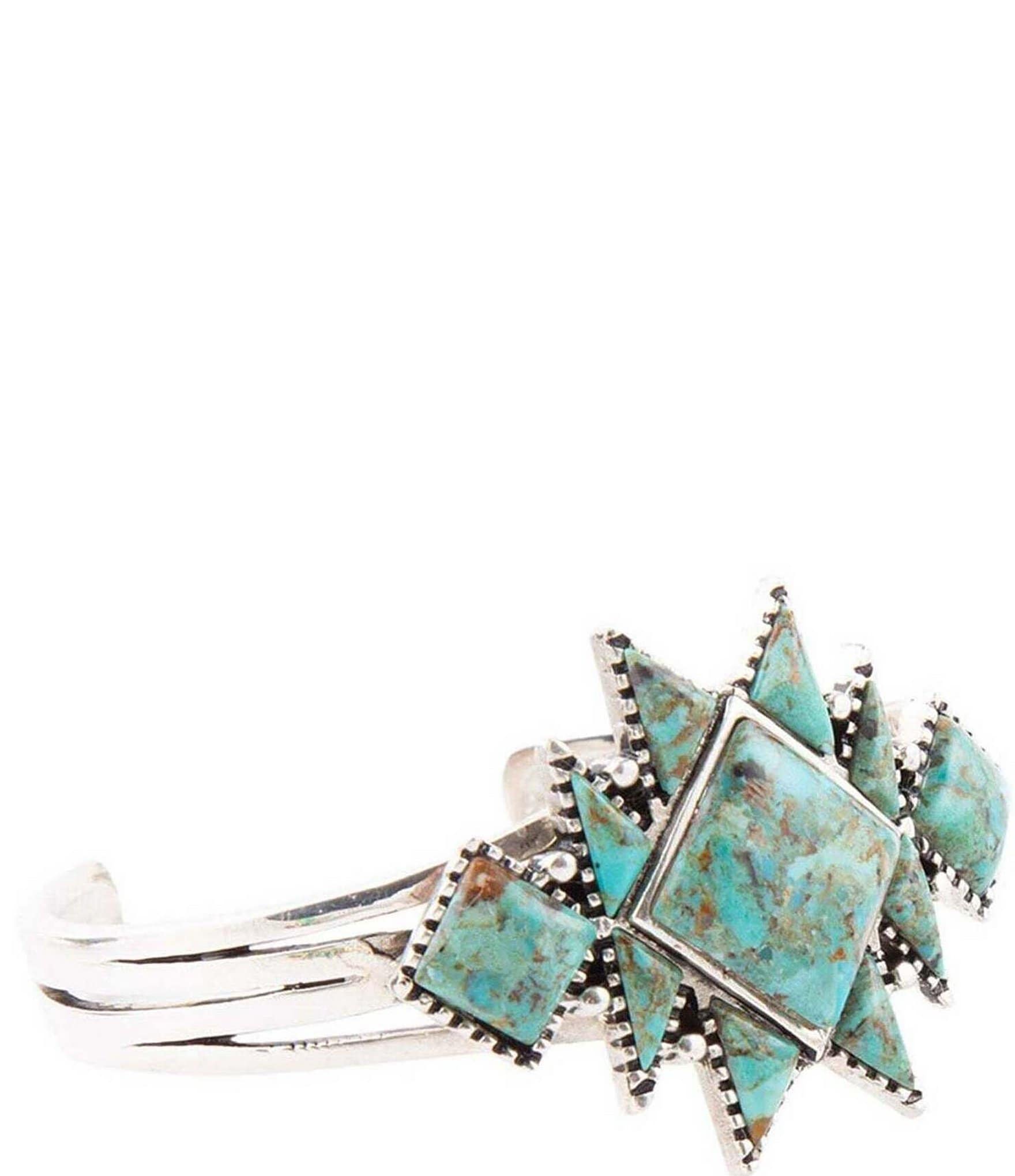 Barse Sharp Blue Turquoise and Sterling Silver Cuff Bracelet