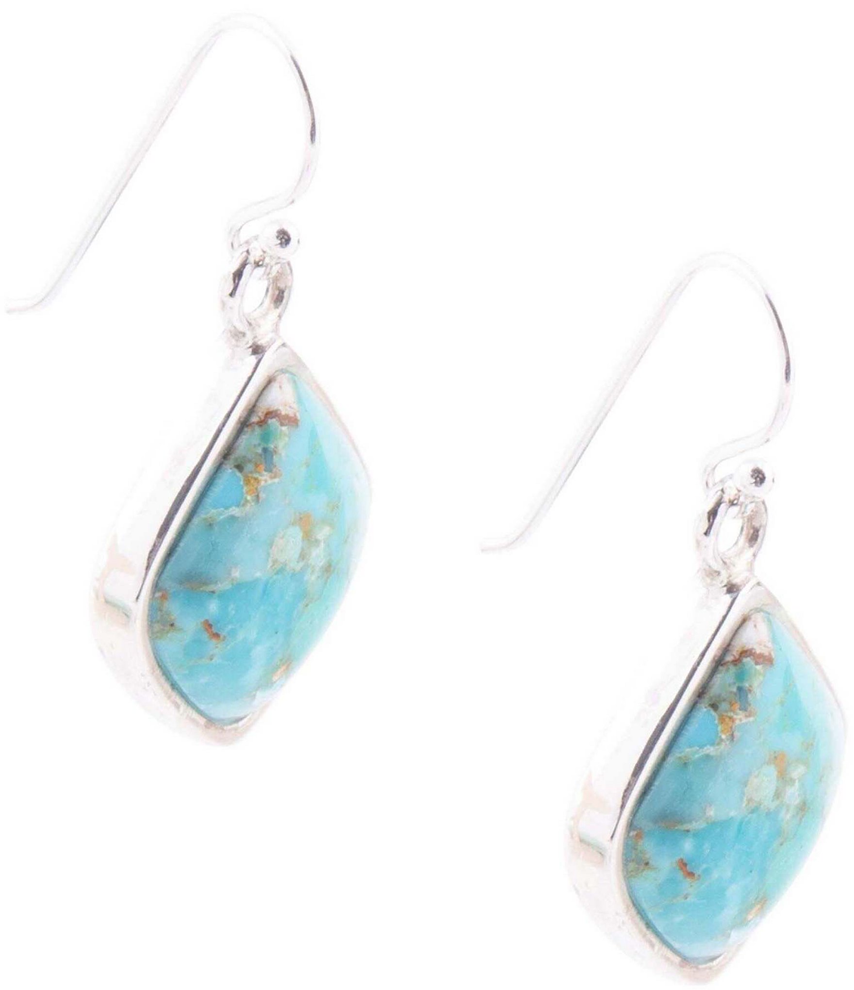 Barse Sterling Silver and Genuine Turquoise Drop Earrings