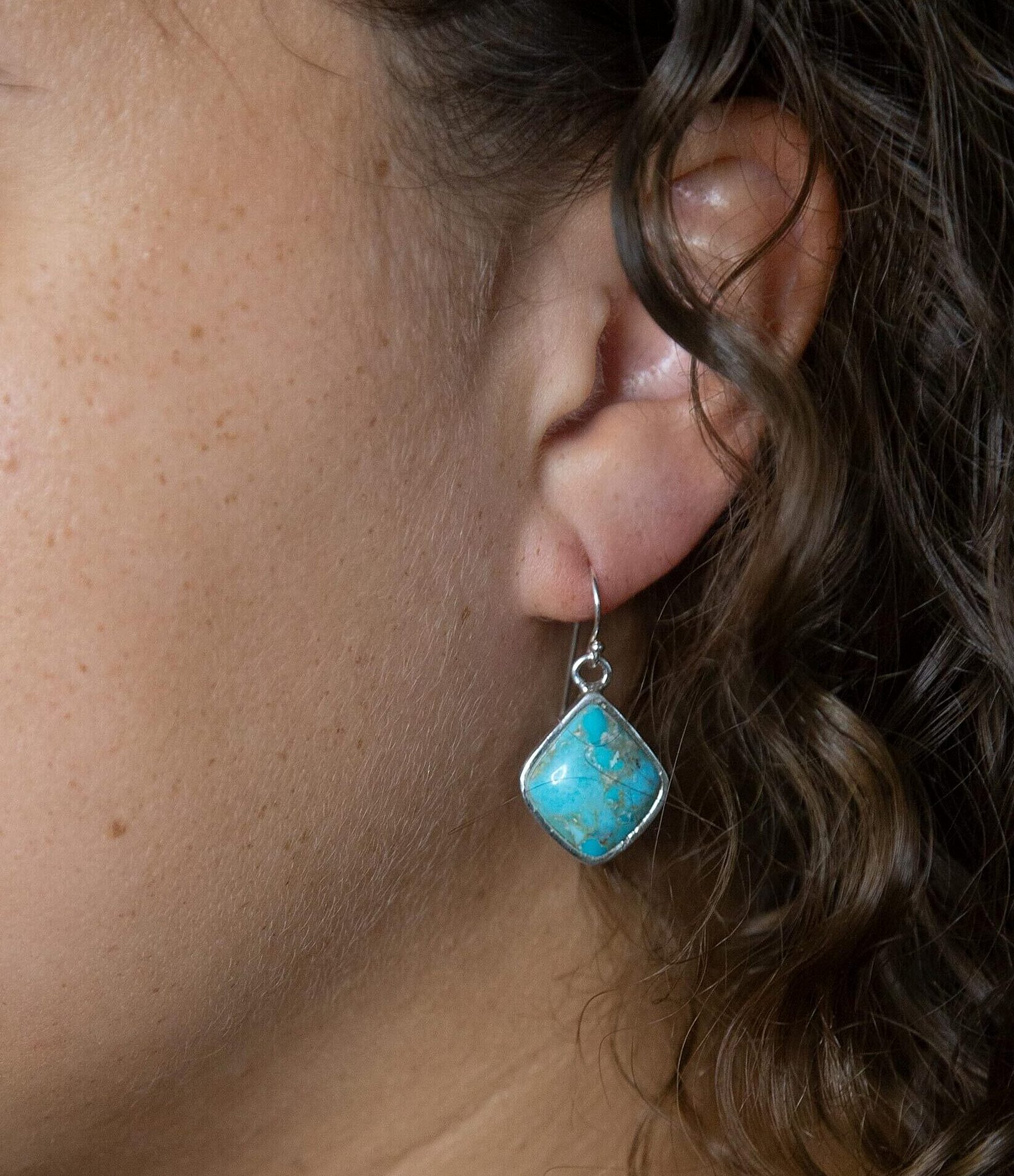 Barse Sterling Silver and Genuine Turquoise Drop Earrings