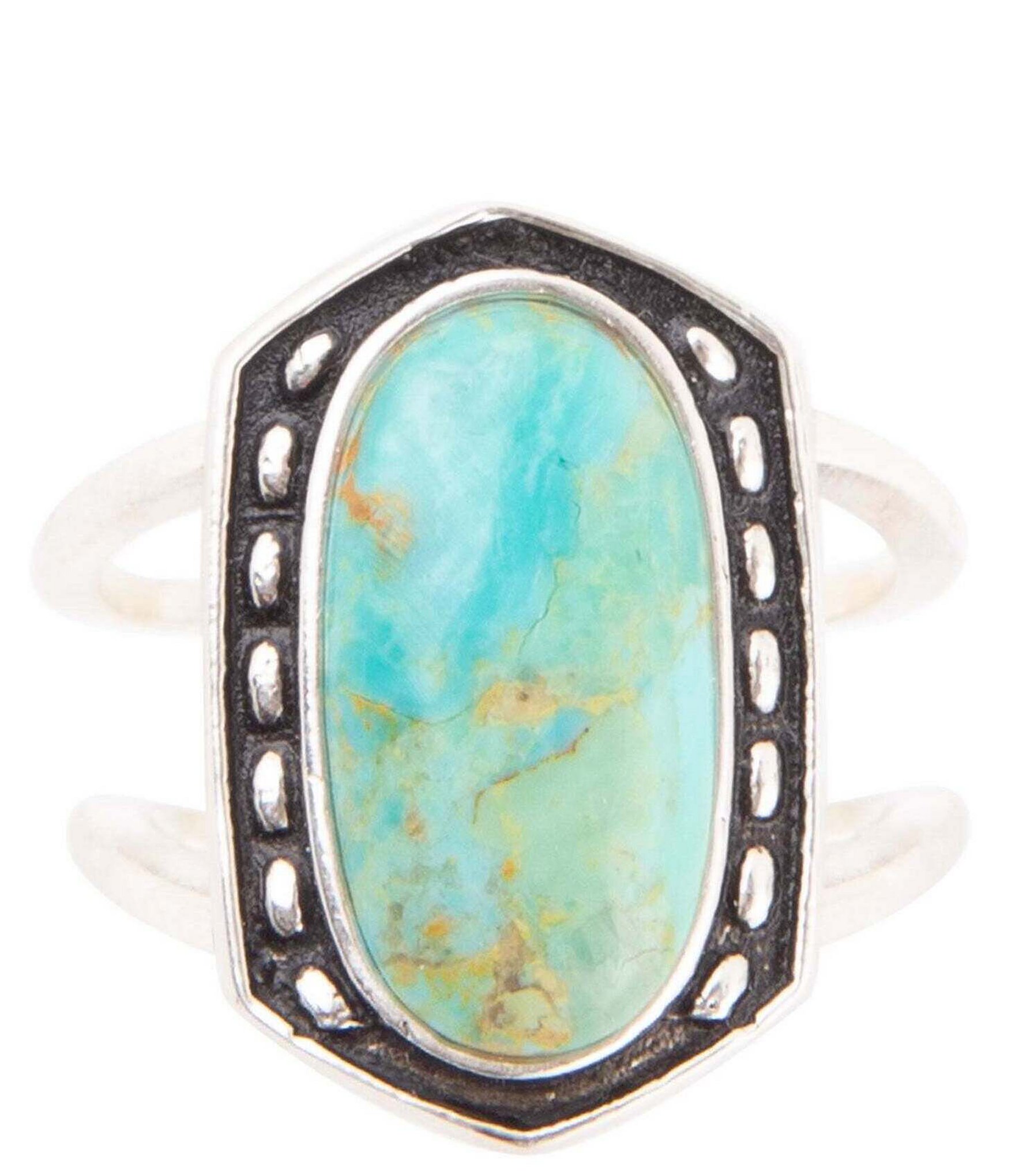 Barse Sterling Silver and Genuine Turquoise Cocktail Ring