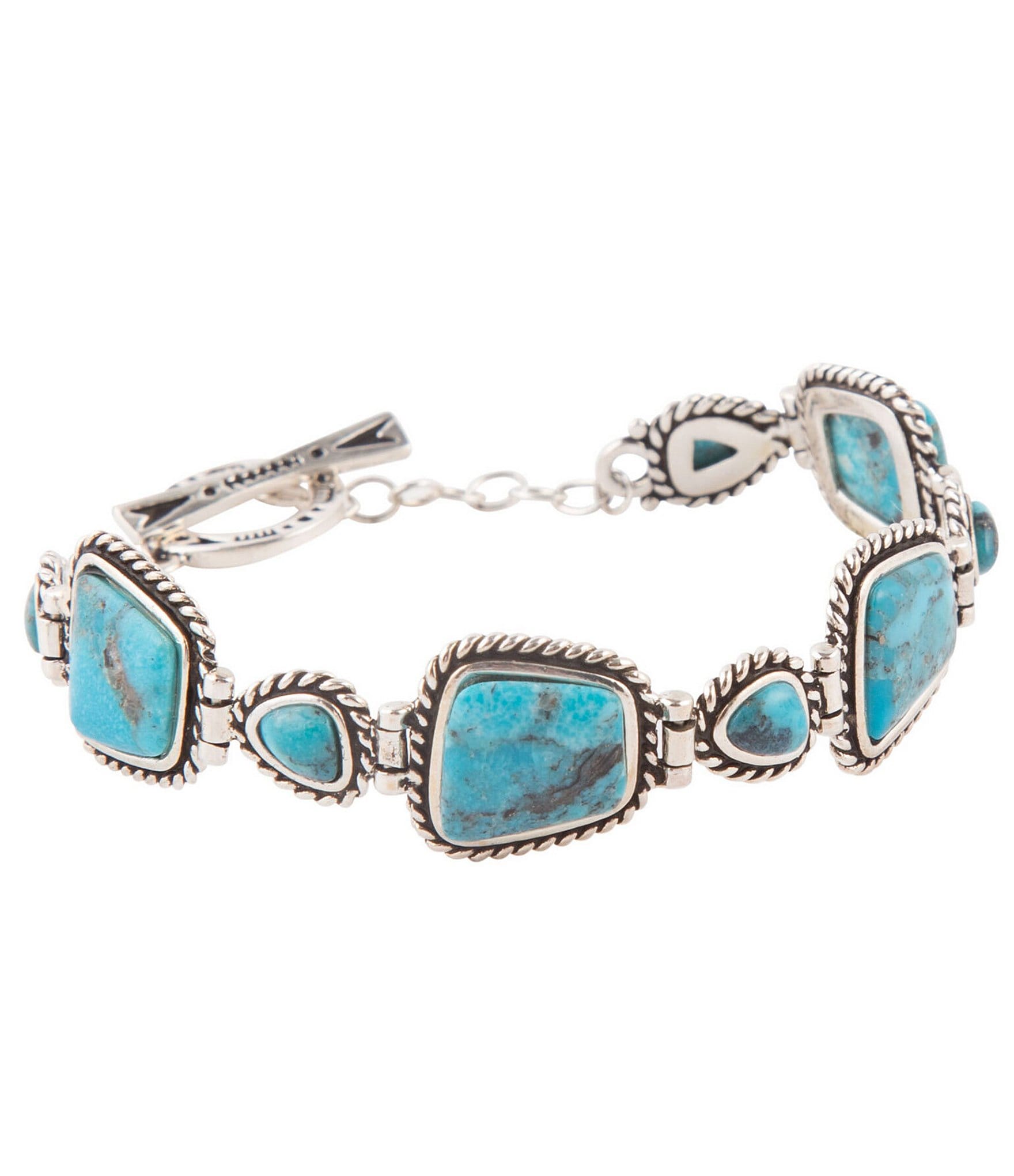 Barse Sterling Silver and Genuine Turquoise Multi Stone Toggle Bracelet |  Dillard's