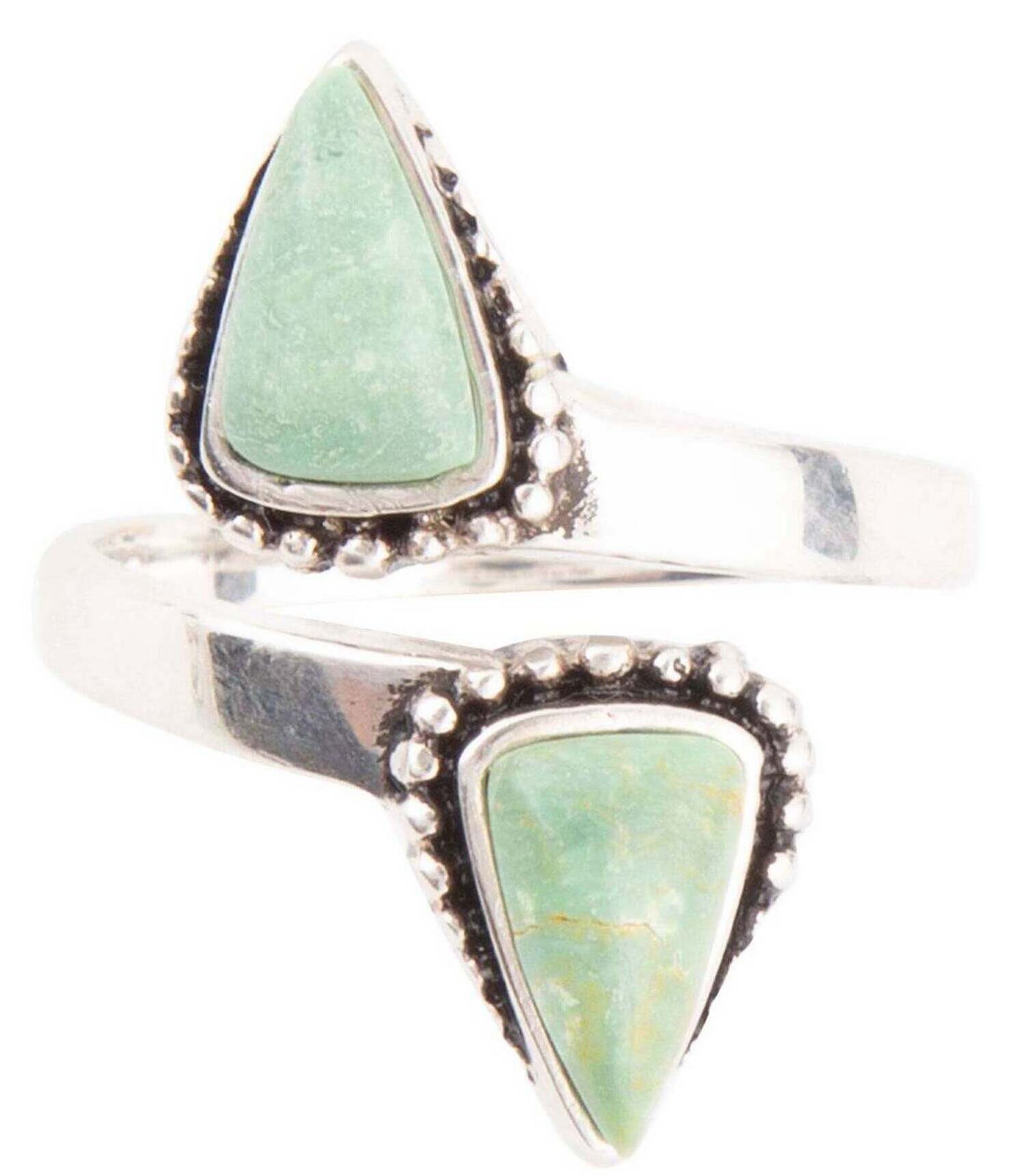 Barse Sterling Silver and Green Turquoise Genuine Stone Ring