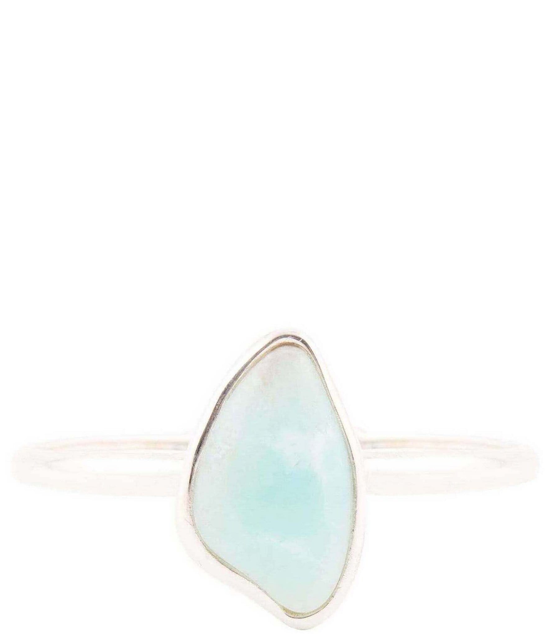 Barse Sterling Silver and Larimar Genuine Stone Cuff Bracelet