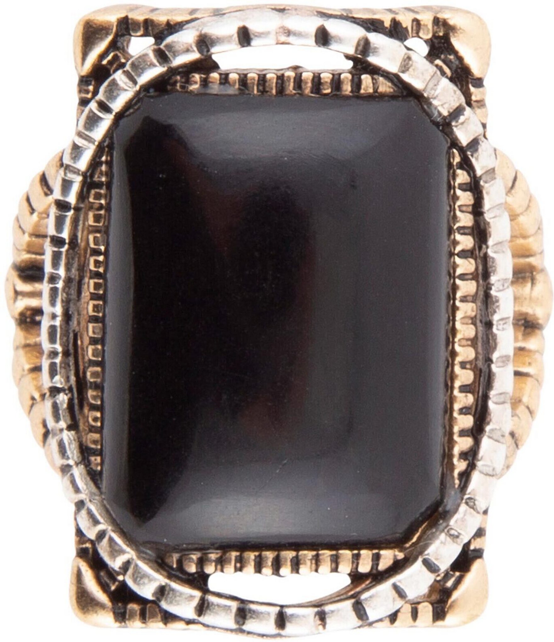 Barse Sterling Silver and Onyx Bronze Statement Ring