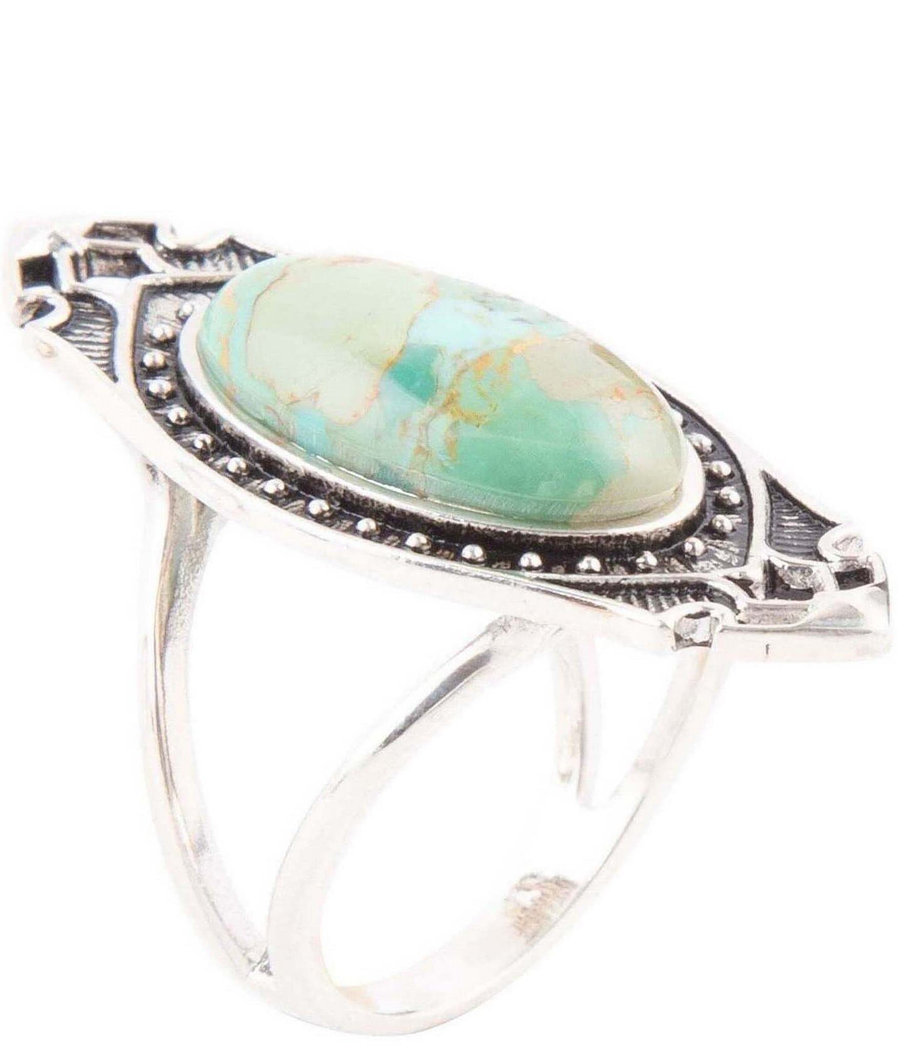 Barse Sterling Silver And Turquoise Genuine Stone Oval Ring | Dillard's