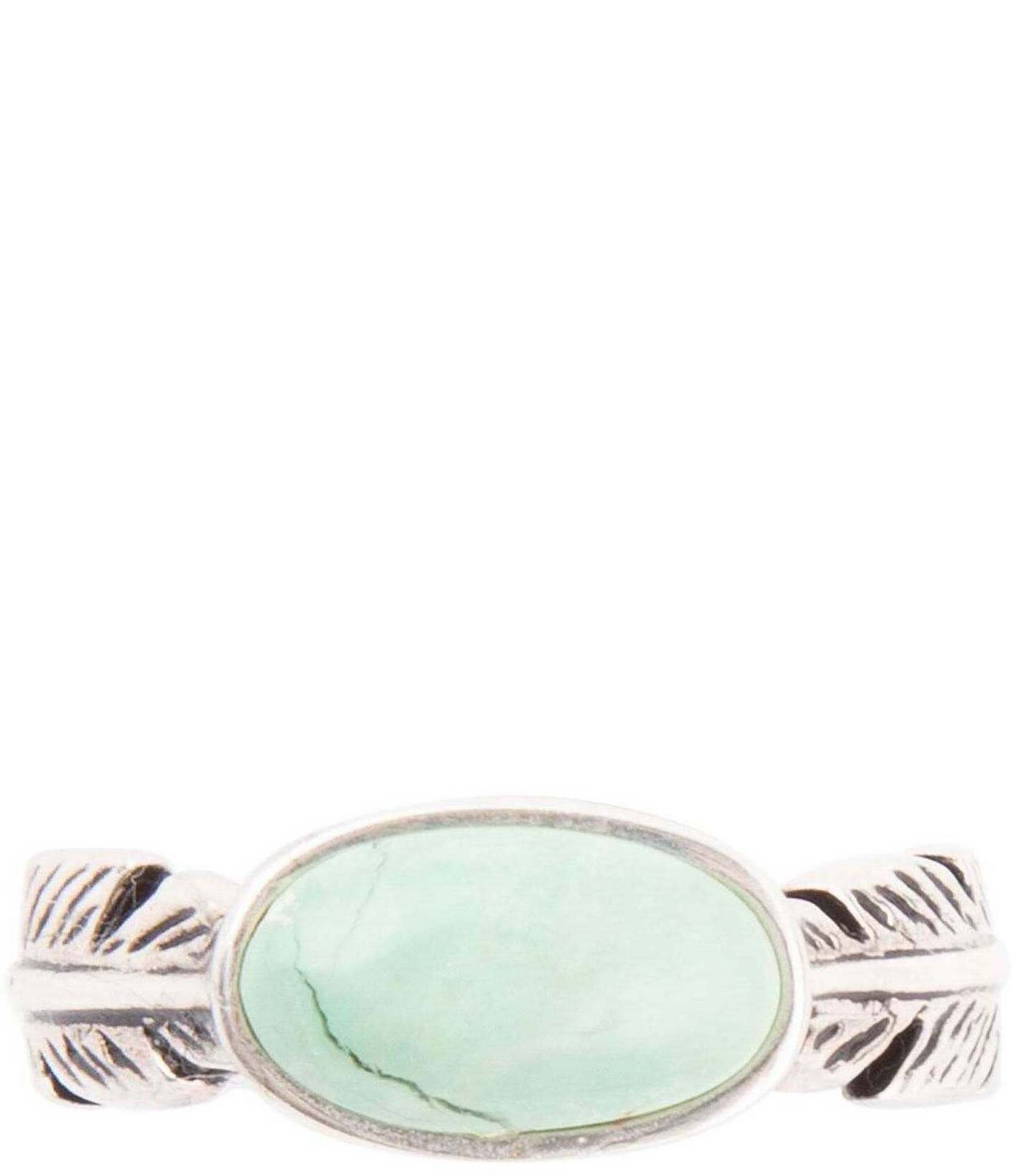 Barse Sterling Silver and Turquoise Genuine Stone Quill Ring