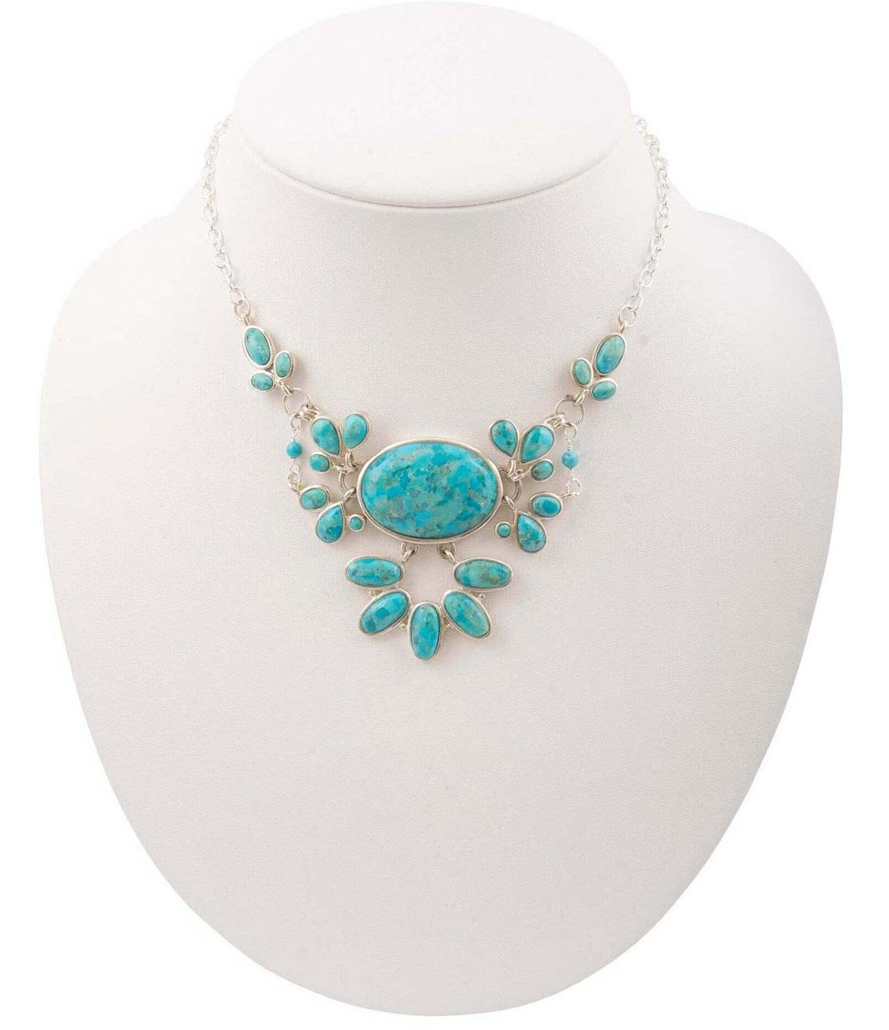 Barse Mojave Sterling Silver Turquoise Statement Necklace