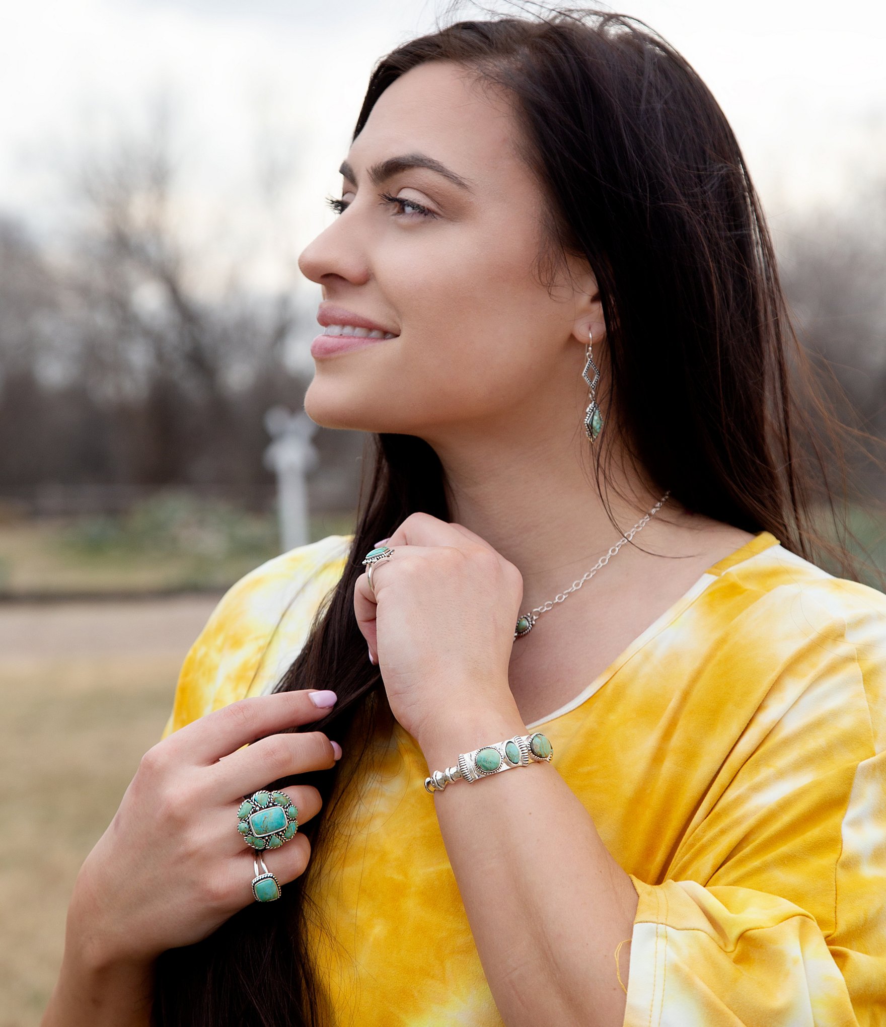 Barse Sterling Silver Turquoise Drop Earrings