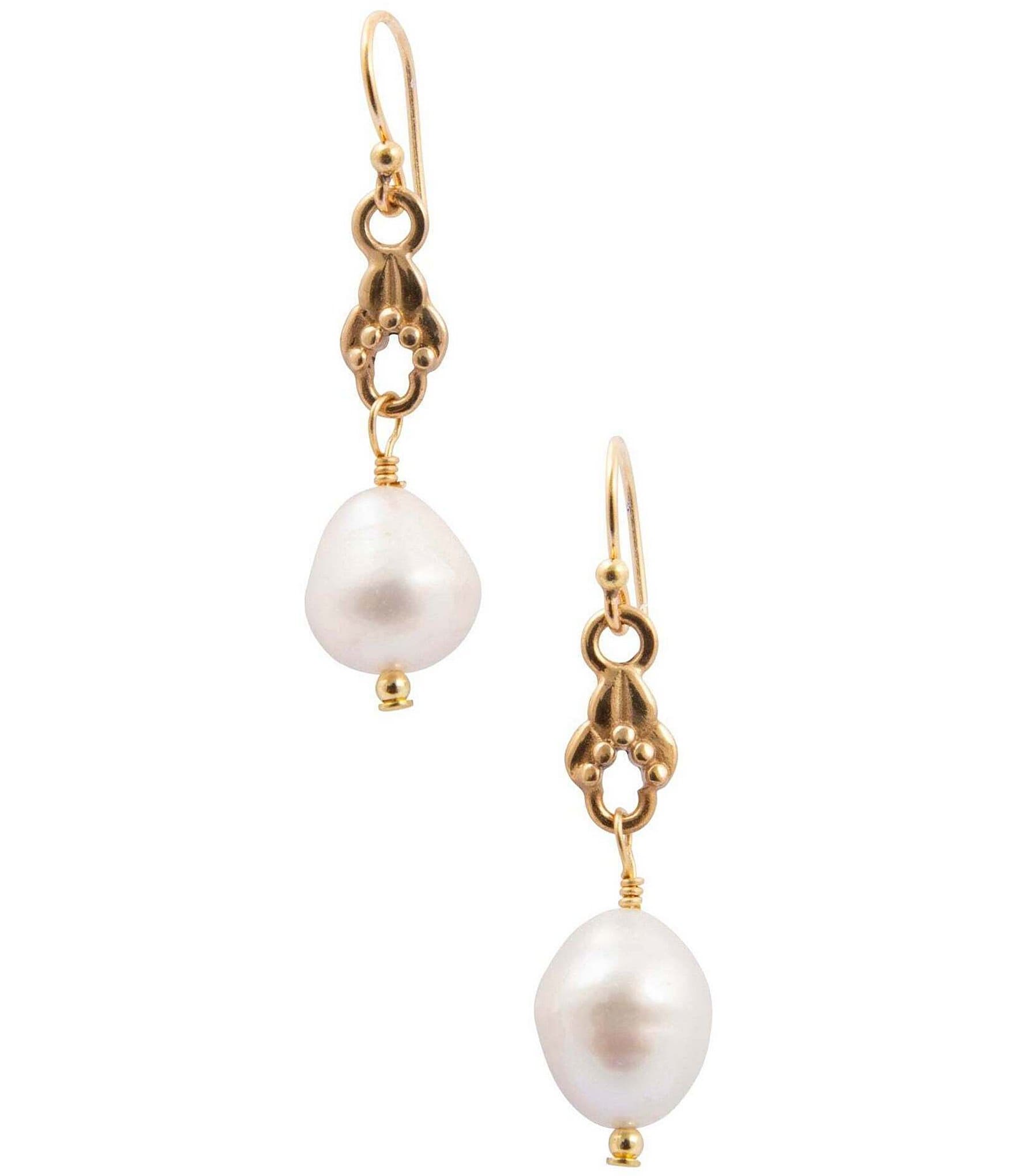 Barse Wind Dancer Freshwater Pearl Drop Earrings