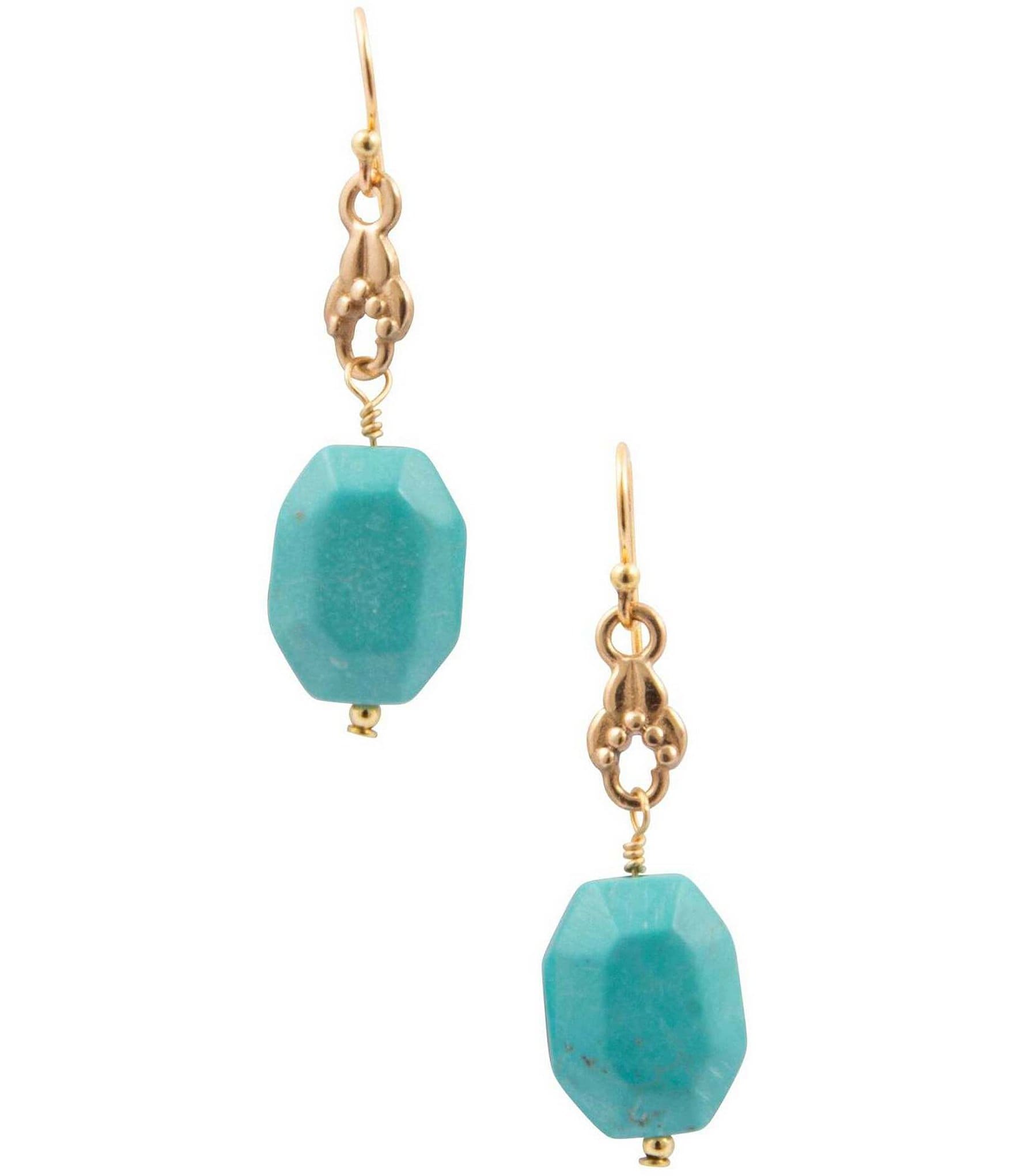 Barse Wind Dancer Turquoise Magnesite Drop Earrings