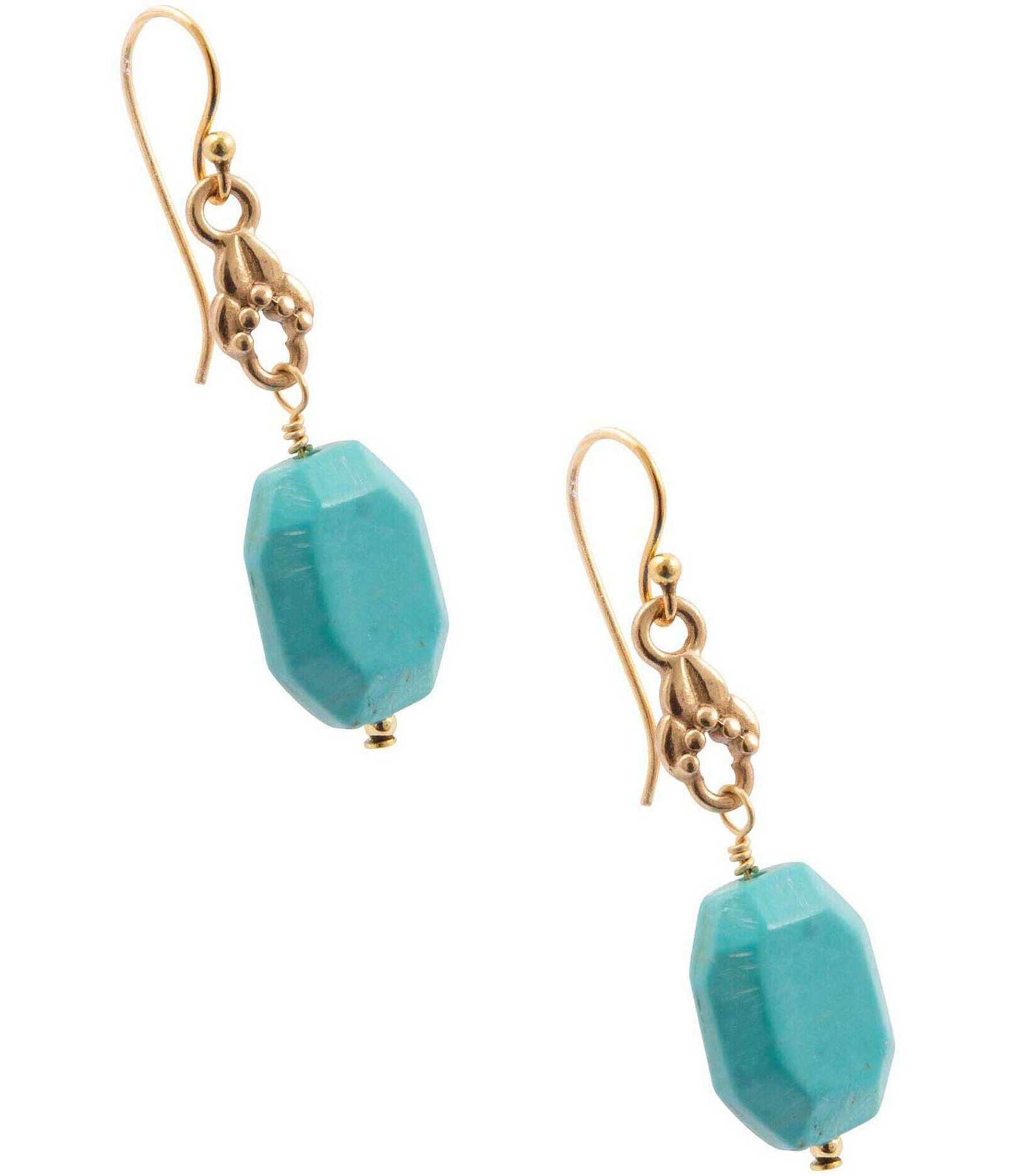 Barse Wind Dancer Turquoise Magnesite Drop Earrings