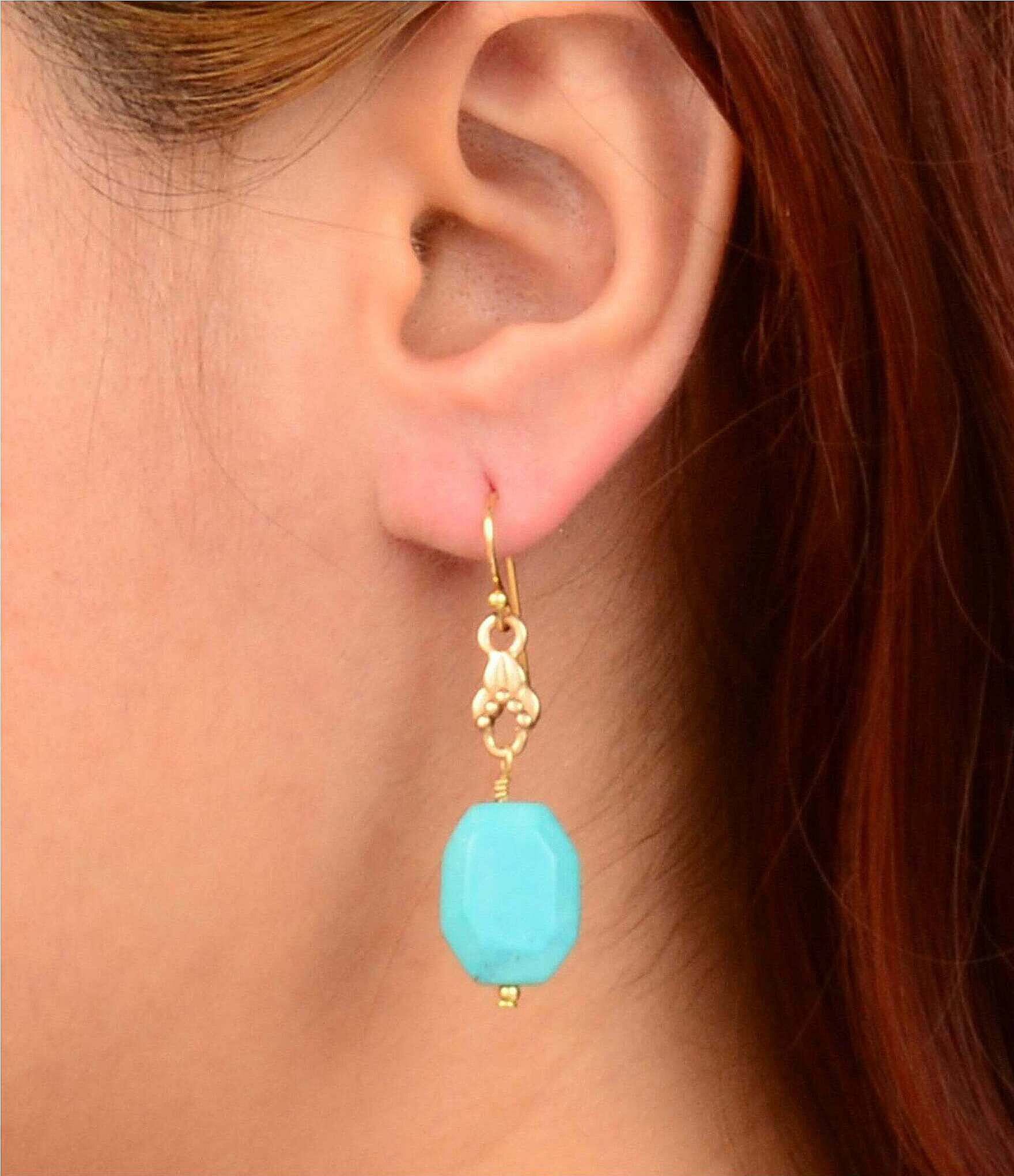 Barse Wind Dancer Turquoise Magnesite Drop Earrings