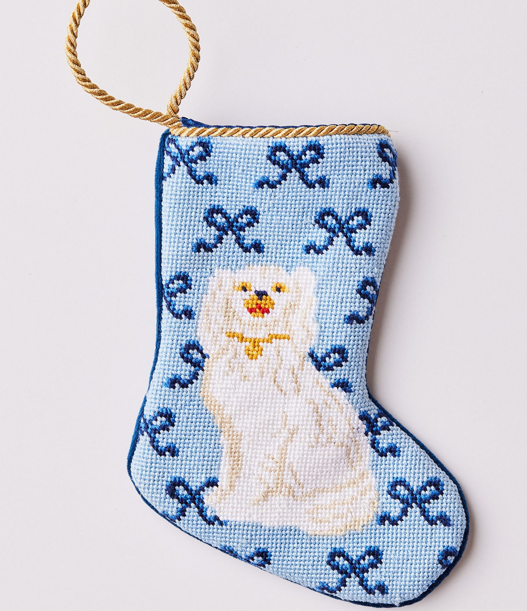 High Flying Santa in Airplane Bauble Stocking – Wool and Willow Needlepoint