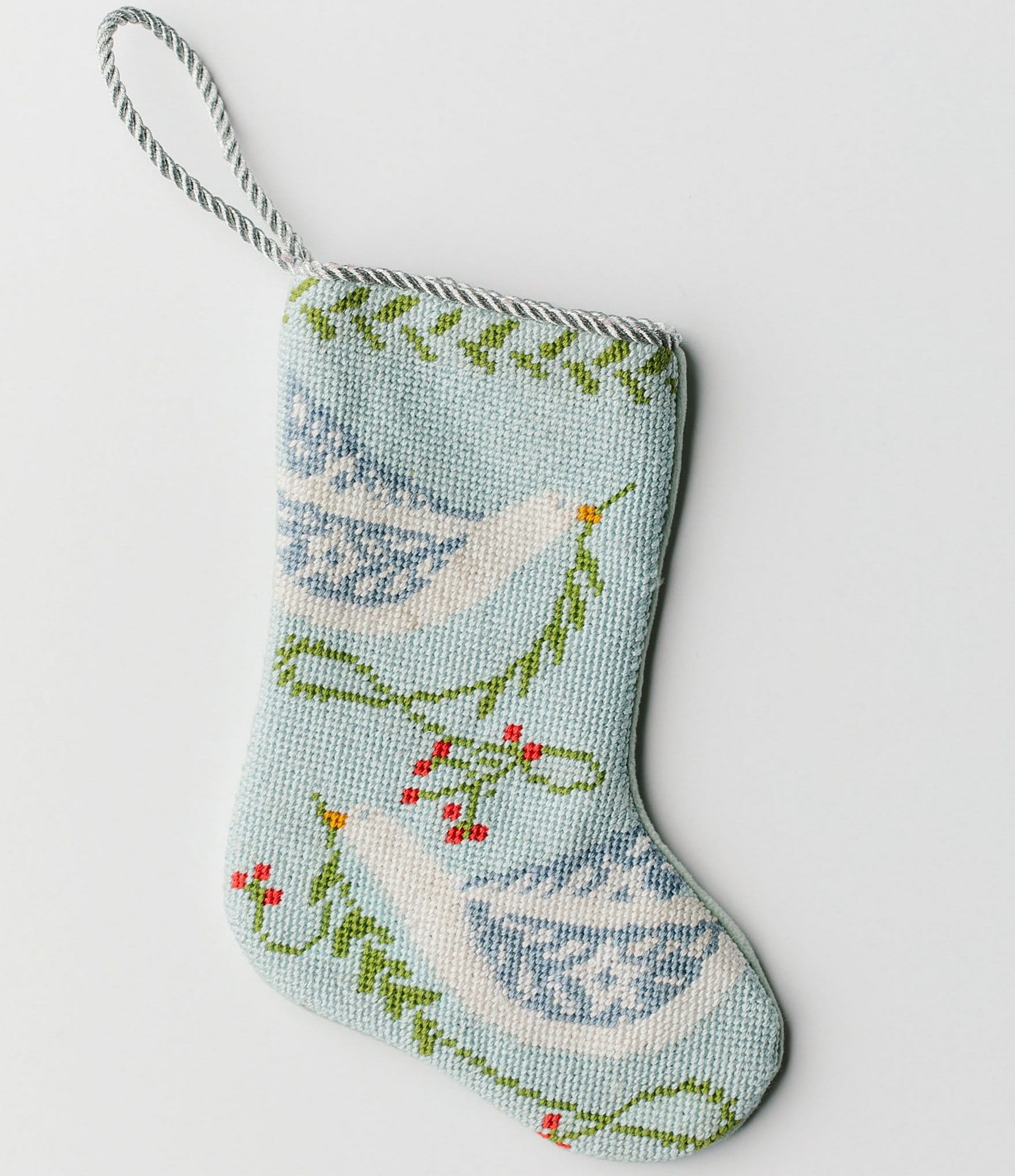 Bauble Stockings Peace On Earth Blue Needlepoint Stocking Dillard's