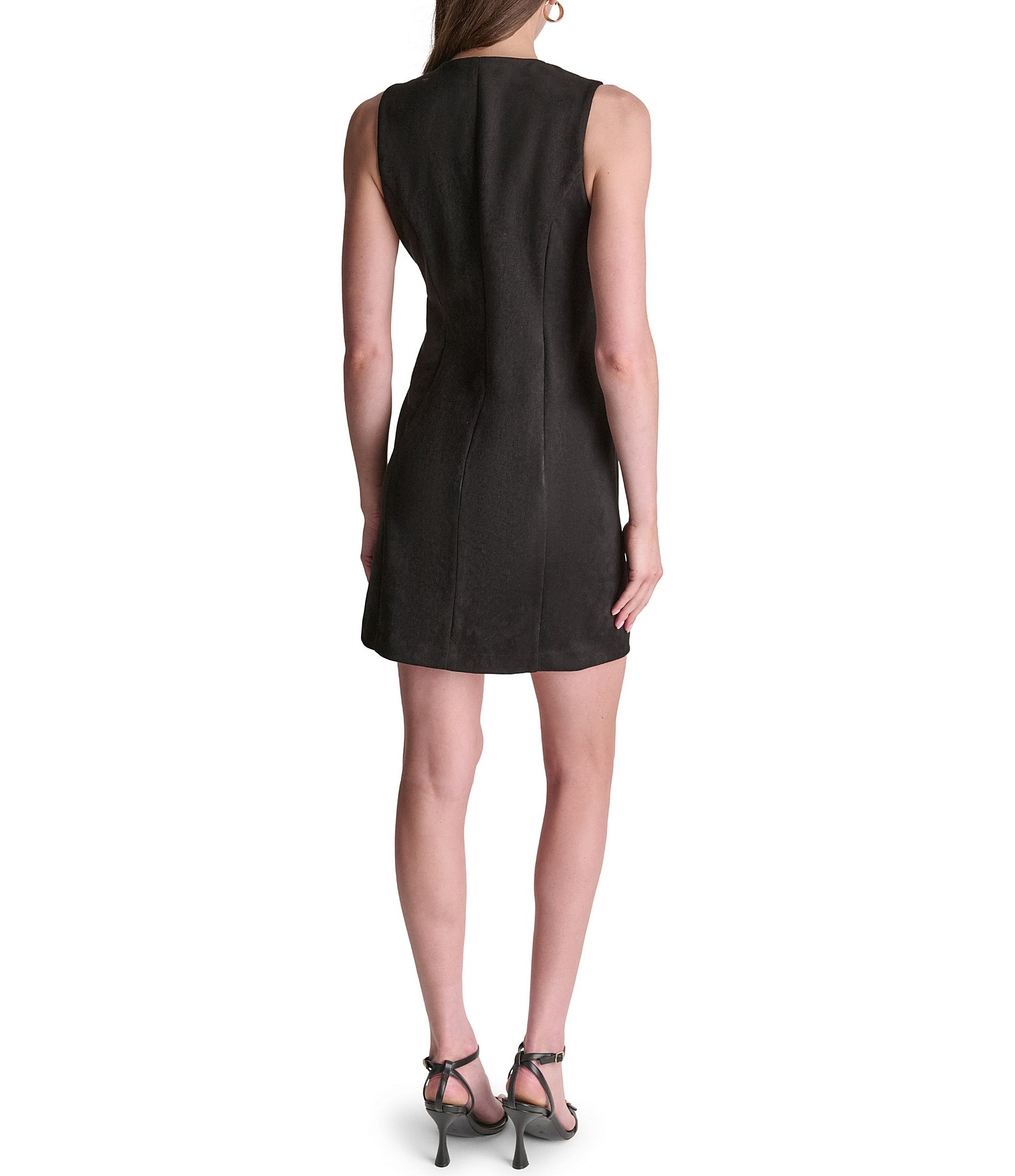 BCBG Suede Button Front Mini Dress