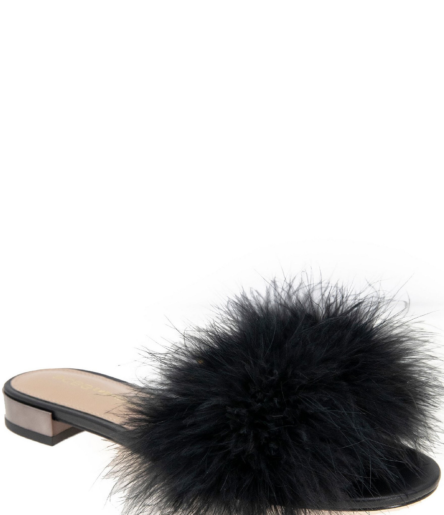 Slides with faux online fur