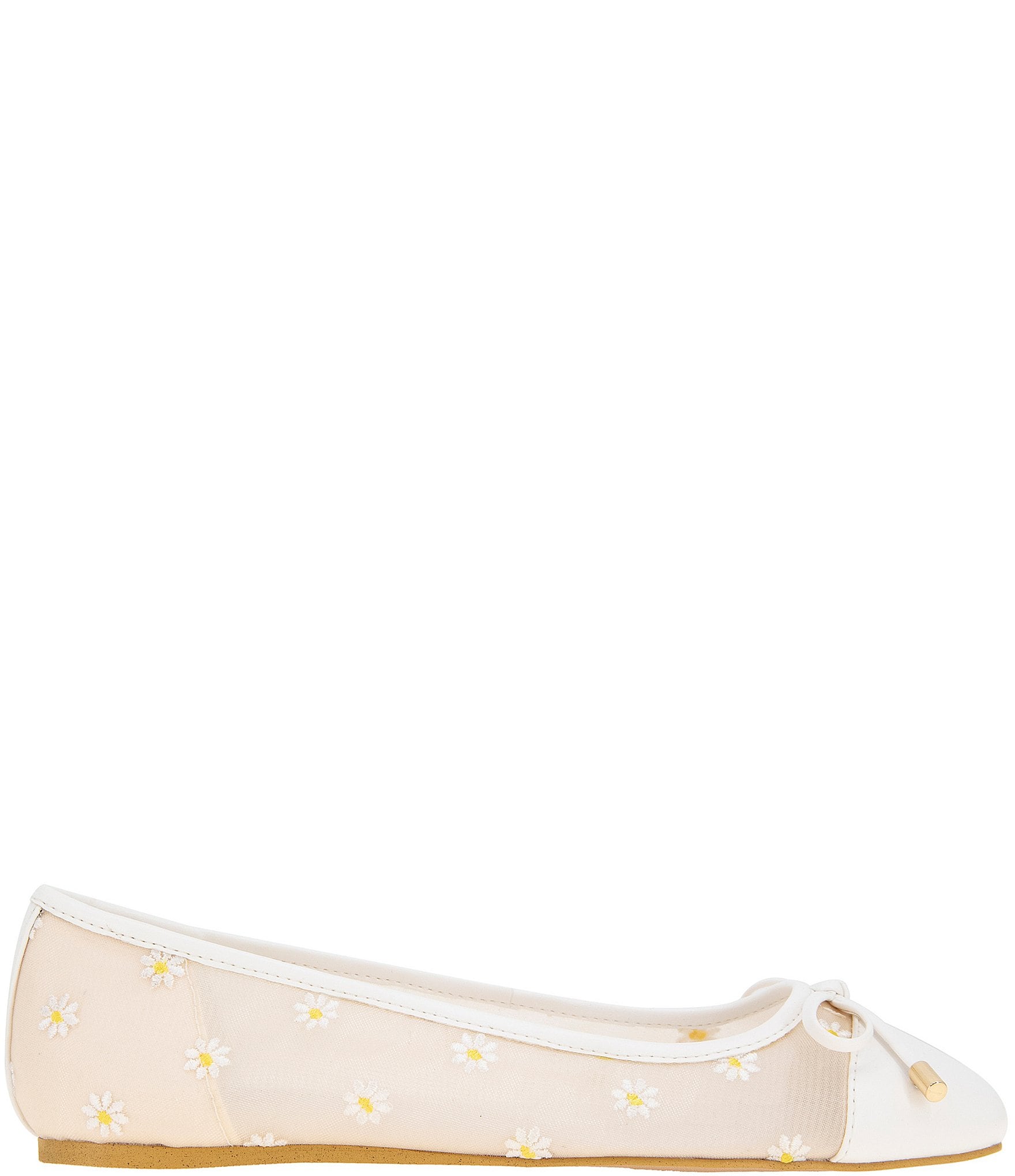 BCBGeneration Hartly Daisy Mesh Cap Toe Ballet Bow Flats