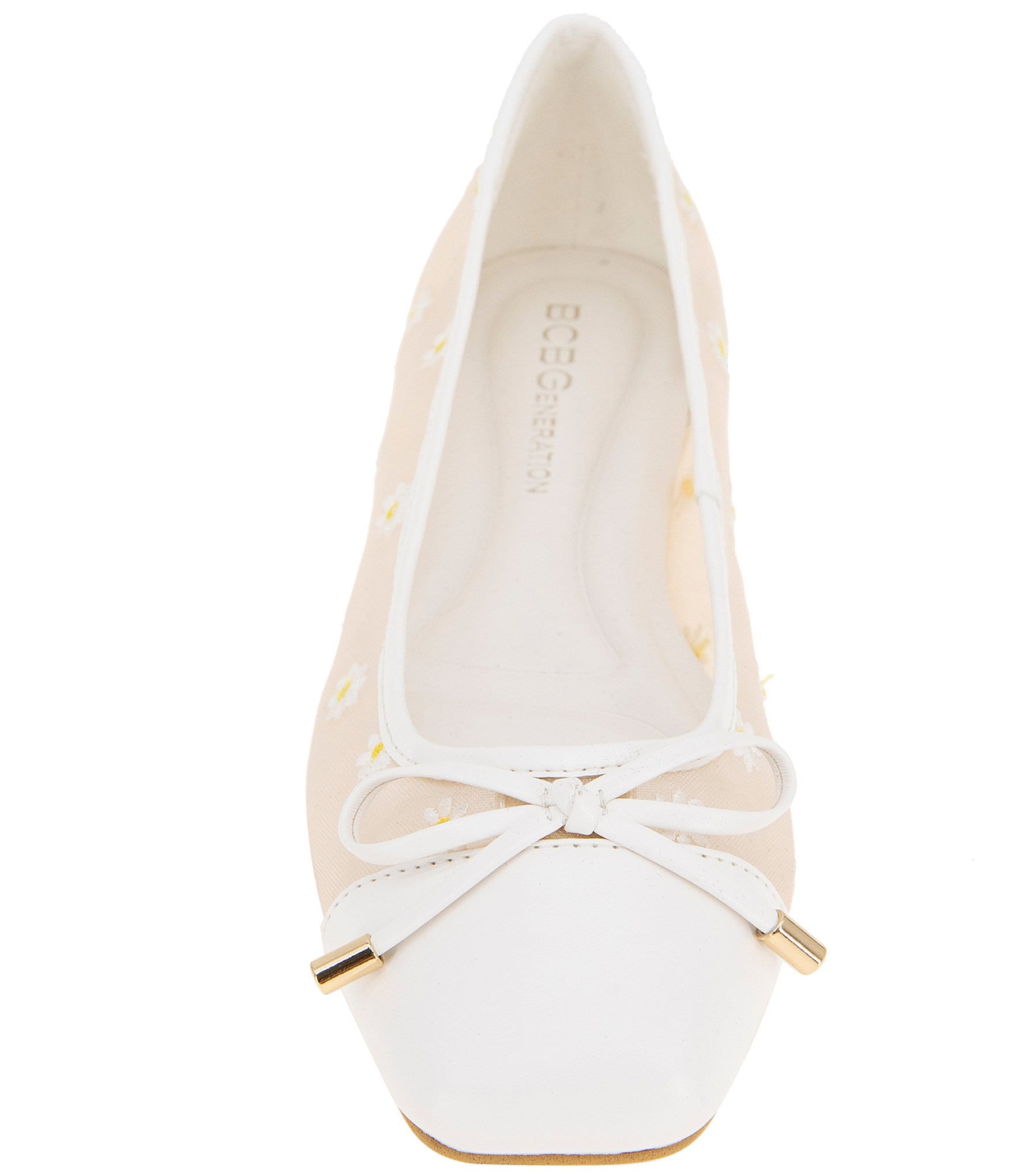 BCBGeneration Hartly Daisy Mesh Cap Toe Ballet Bow Flats