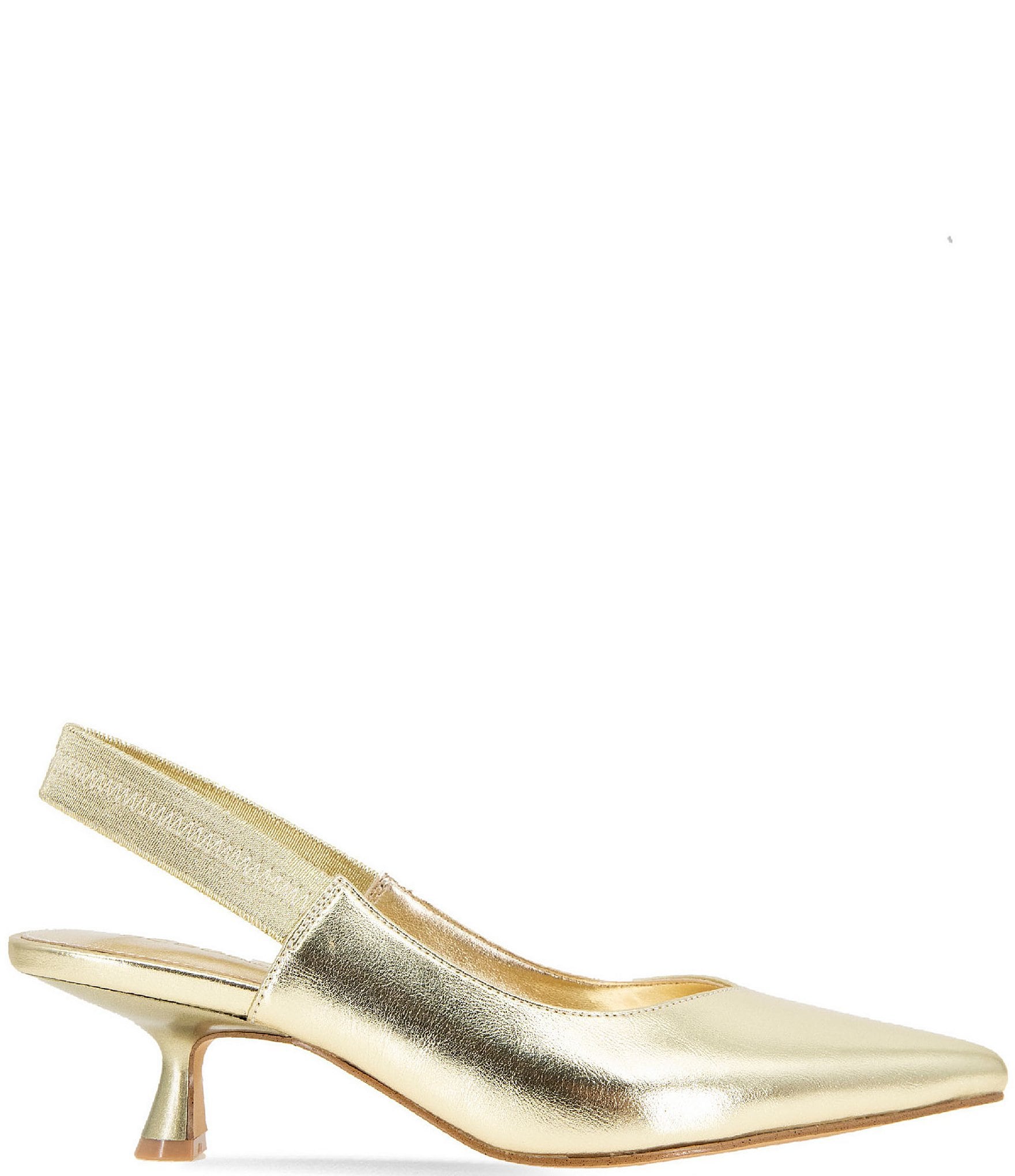 BCBGeneration Kayla Metallic Kitten Heel Slingback Pumps