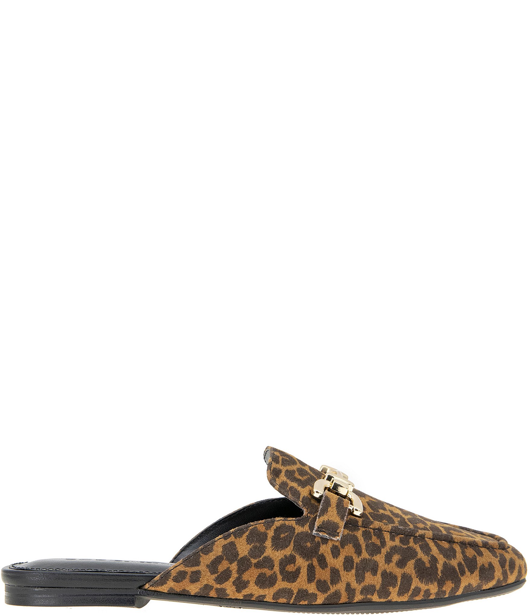 BCBGeneration Pendall Leopard Print Fabric Bit Buckle Mules