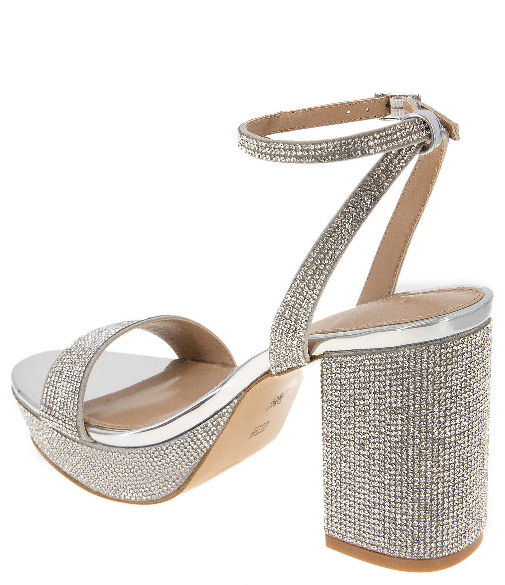 BCBGeneration Pristal Rhinestone Platform Block Heel Dress Sandals