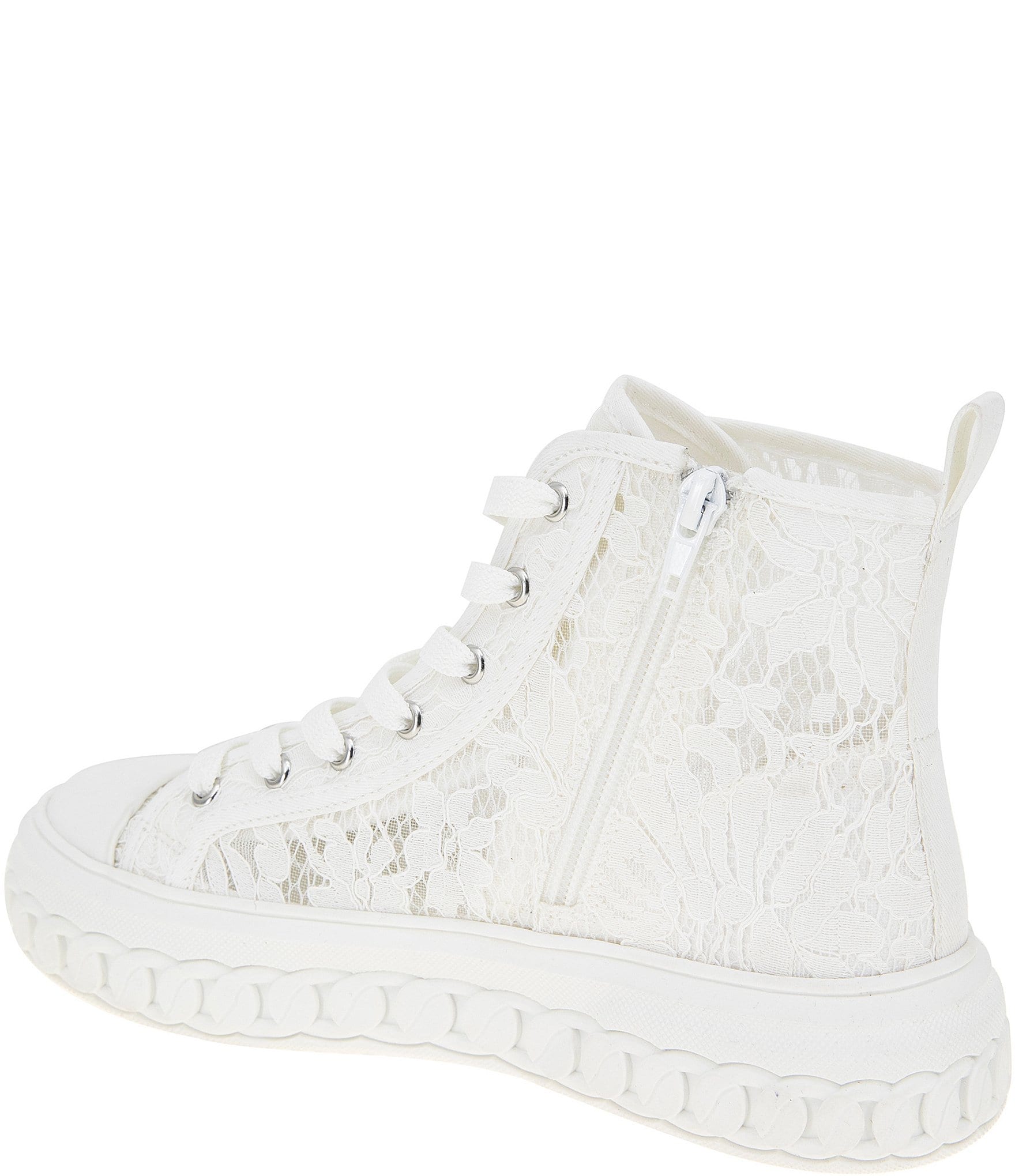 BCBGeneration Renda Floral Lace Platform High Top Sneakers