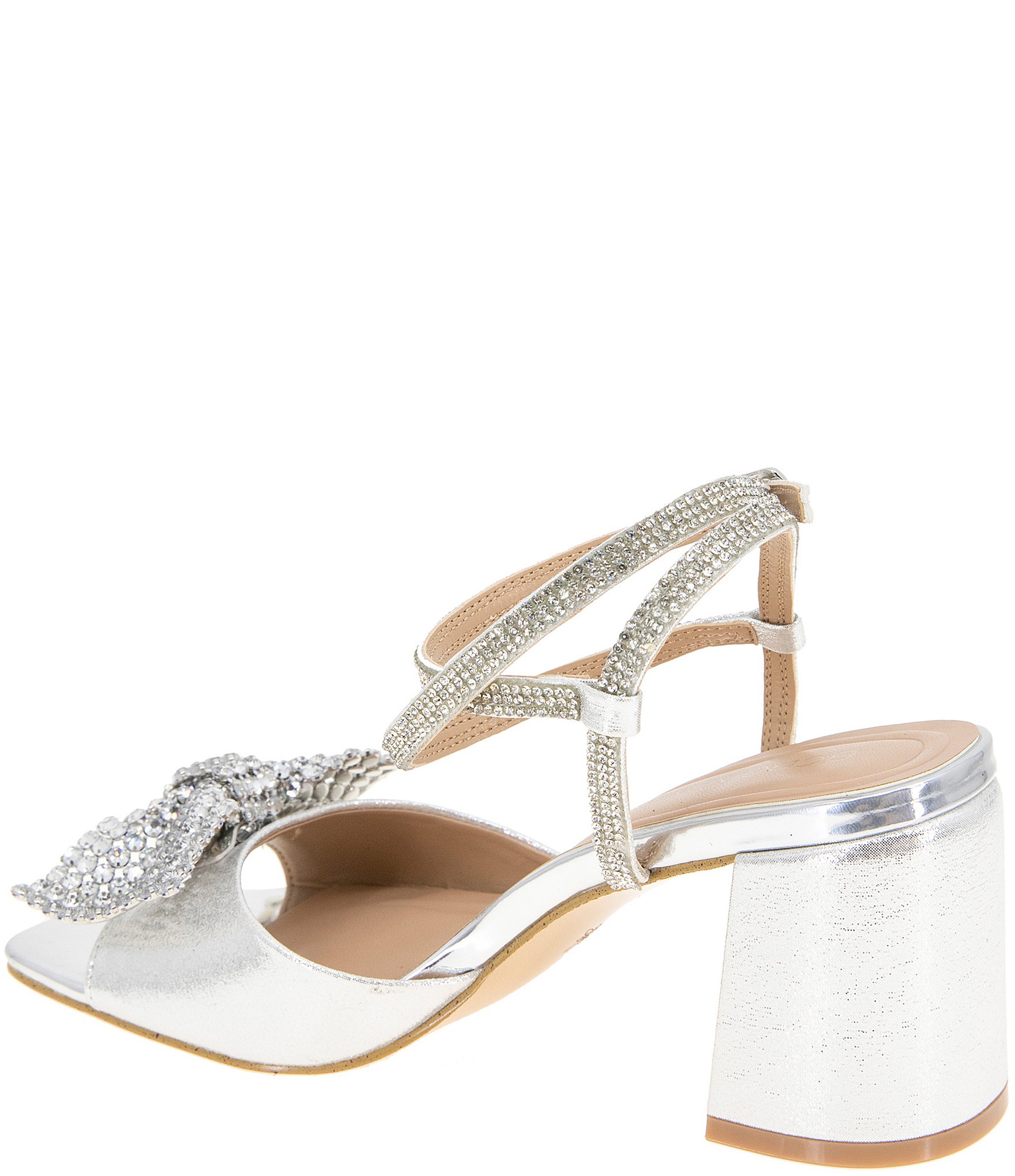 BCBGeneration Tawny Metallic Rhinestone Bow Dress Sandals