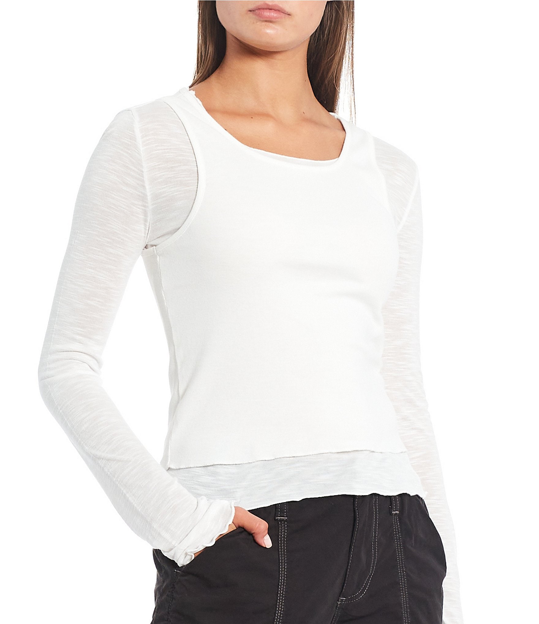 BDG Urban Outfitters Double Layer Long Sleeve Top | Dillard's