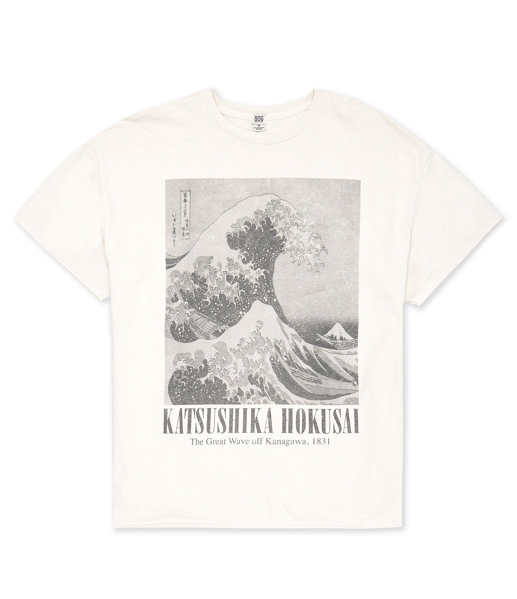 BDG Urban Outfitters Katsushika Hokusai Wave Print Short Sleeve T-Shirt ...