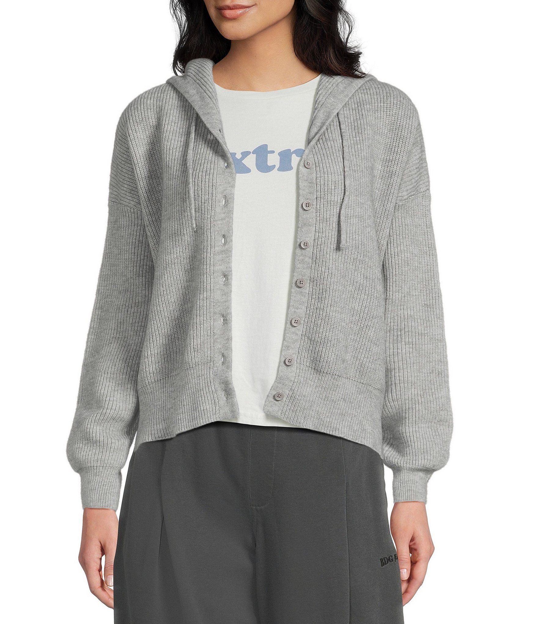 BDG Urban Outfitters Long Sleeve Button Front Hoodie Jacket