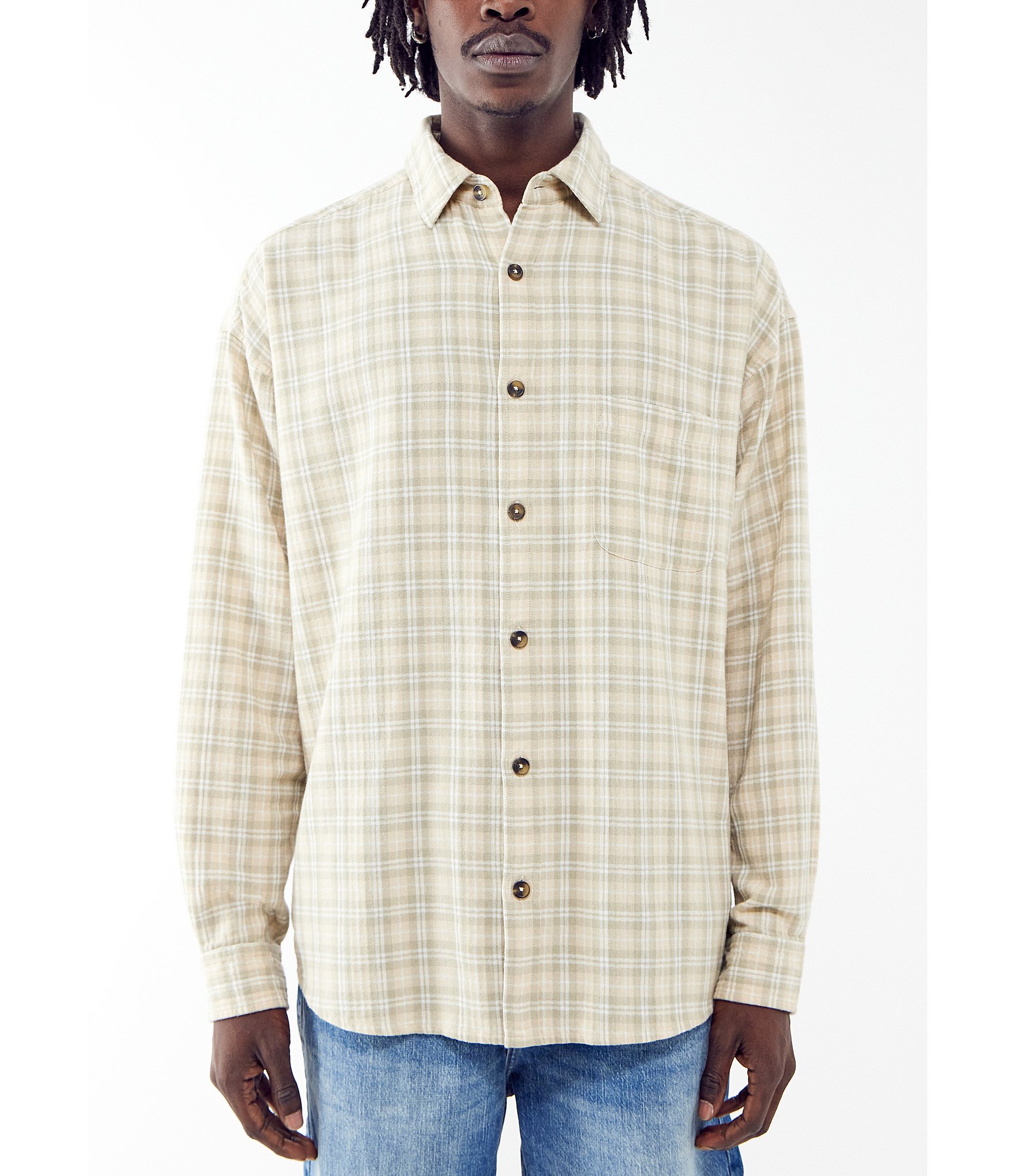 BDG Urban Outfitters Long Sleeve Checked Woven Shirt