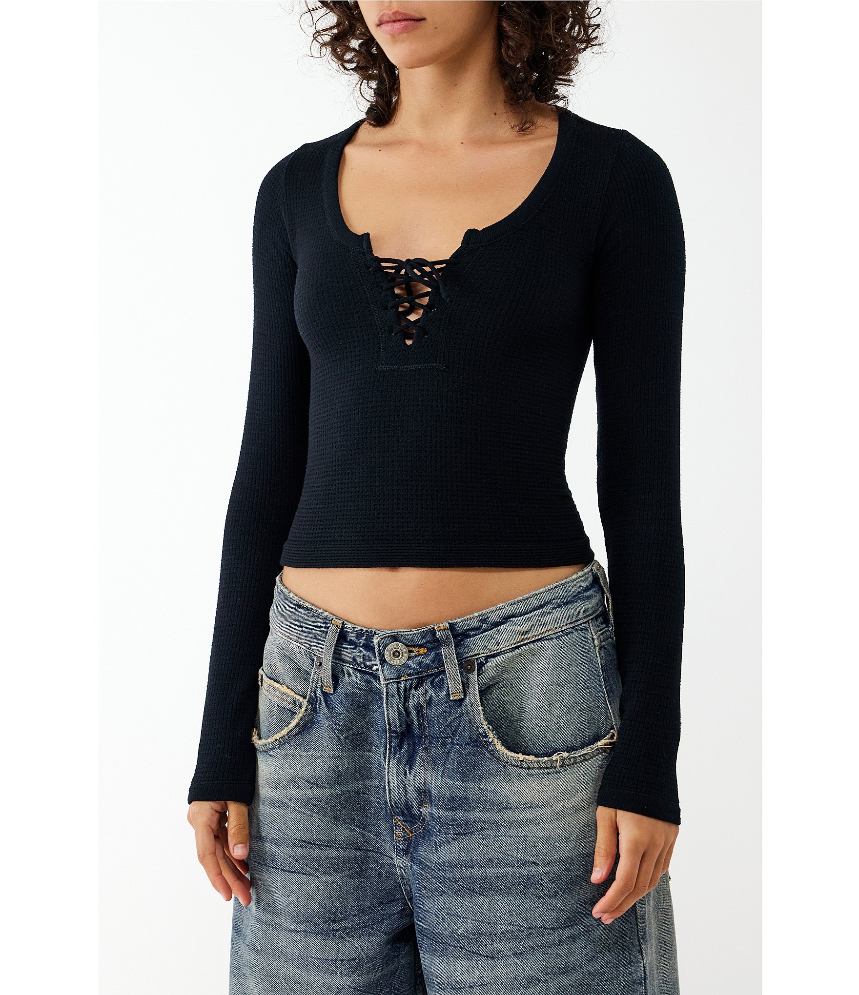 BDG Urban Outfitters Long Sleeve Knockout Top | Dillard's