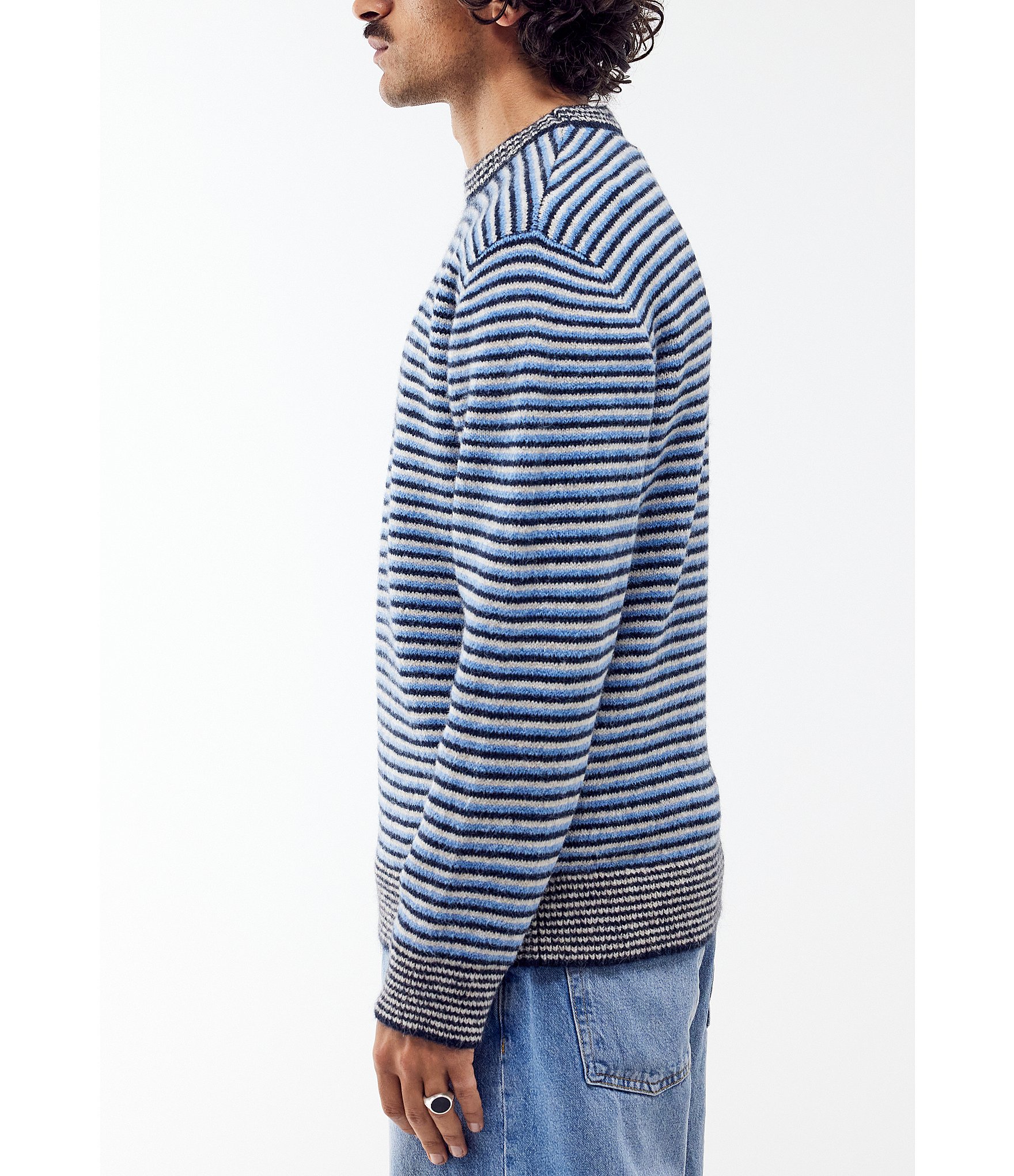 BDG Urban Outfitters Long Sleeve Micro Stripe Wool Blend Sweater