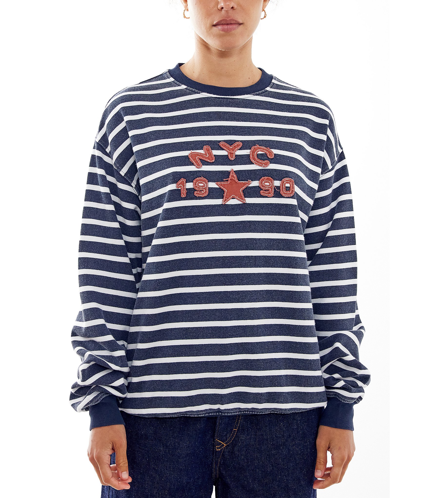 BDG Urban Outfitters Long Sleeve NYC Striped Sweater | Dillard's