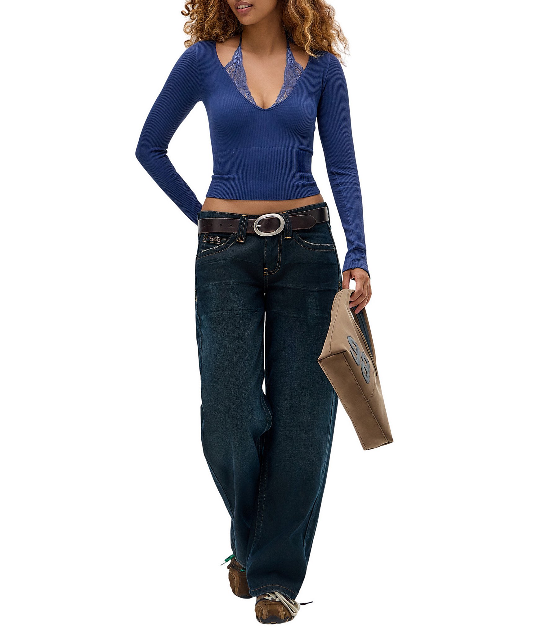 BDG Urban Outfitters Long Sleeve Seeing Double Top